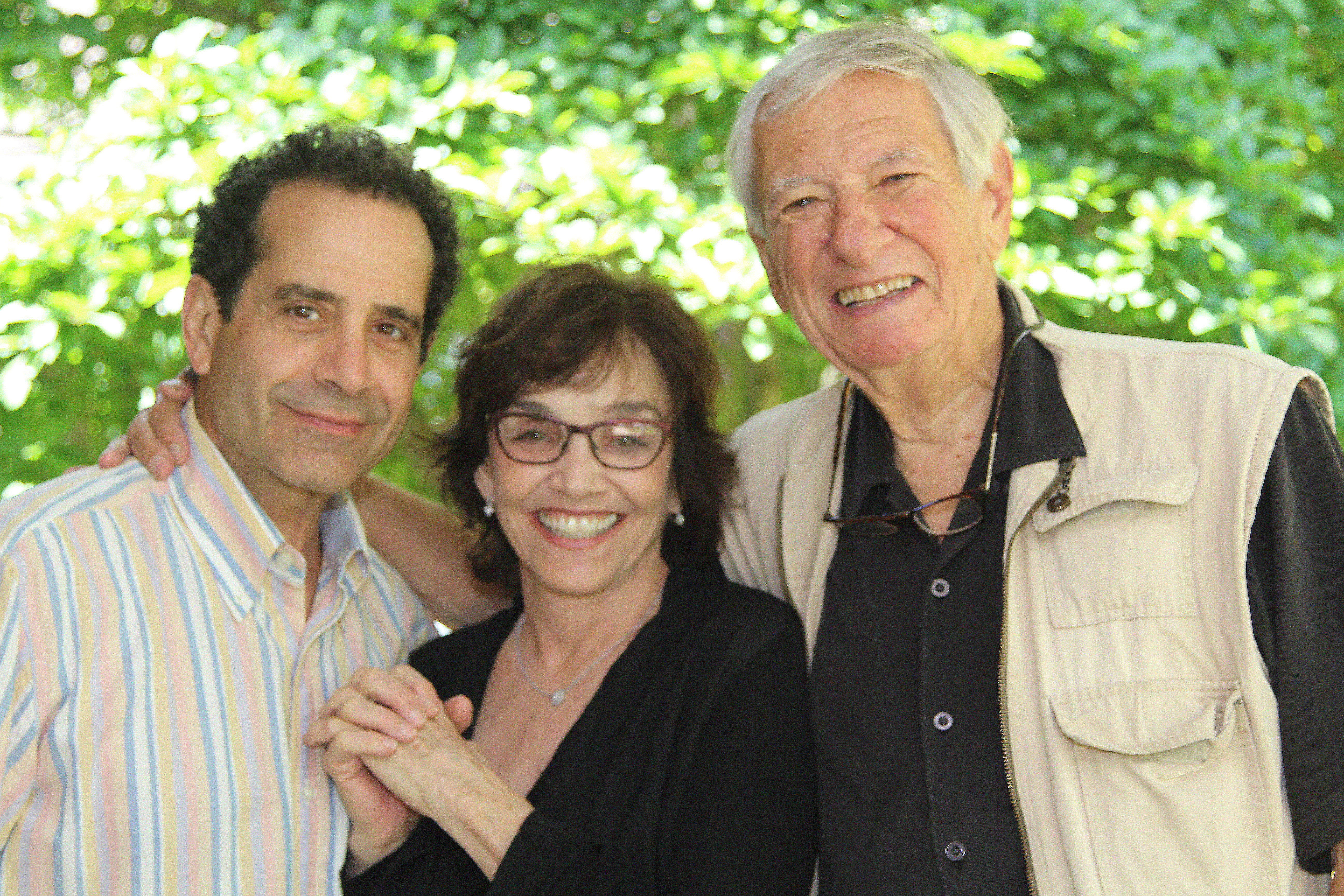 Tony Shalhoub (left) with his wife, Brooke Adams, and Robert Brustein last weekend.