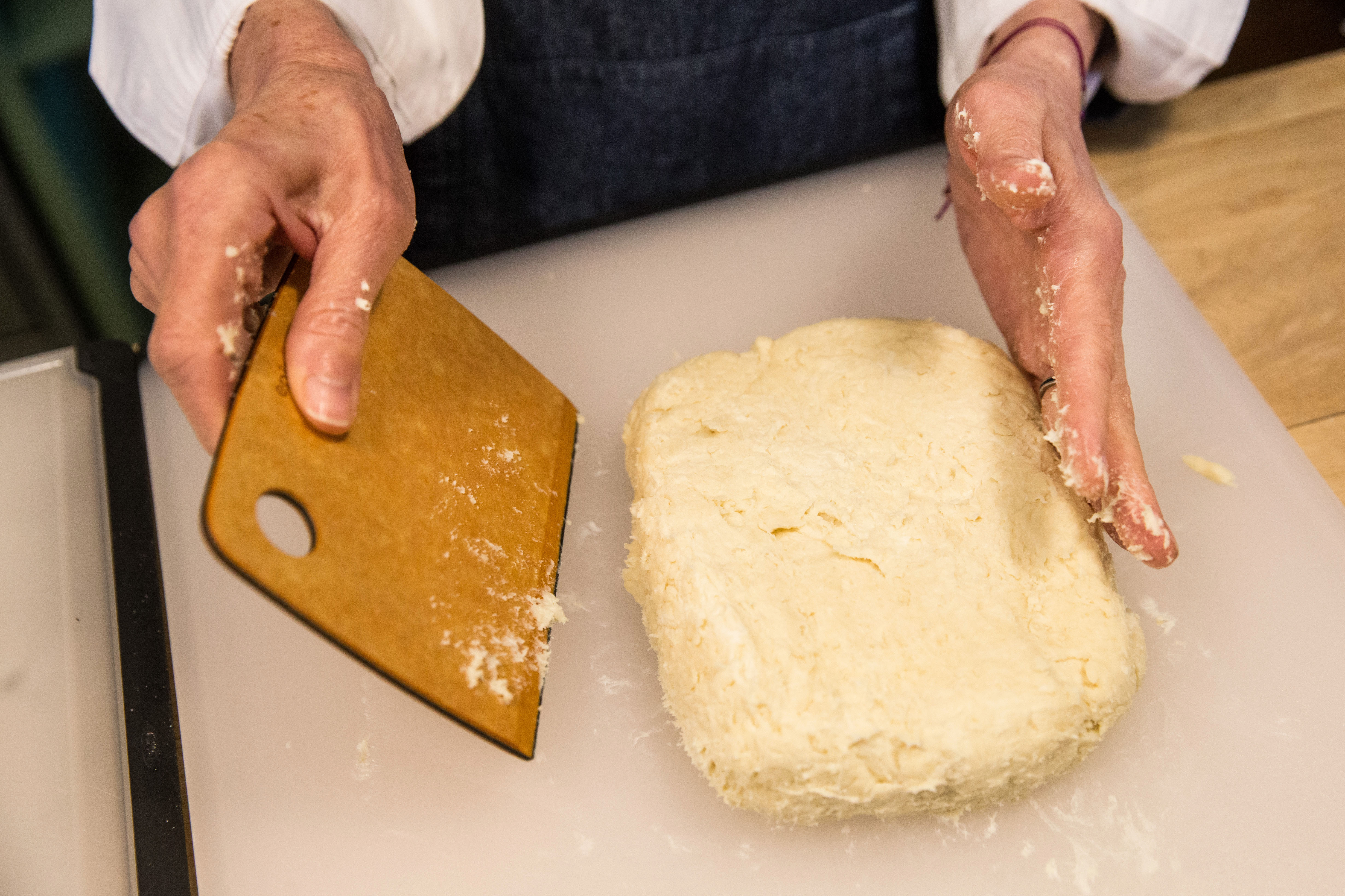 Working the dough.