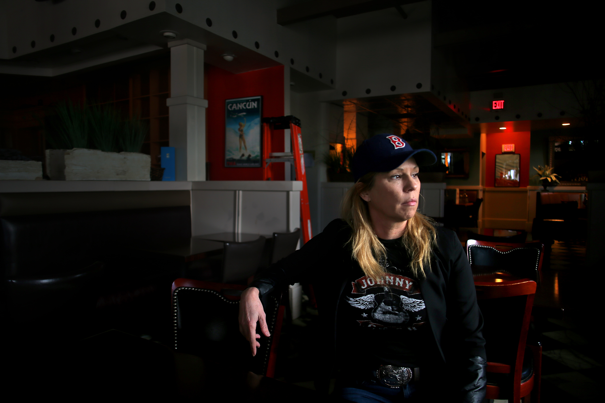 Owner Michael Kristen Aviles sat in her closed restaurant Masa in the South End