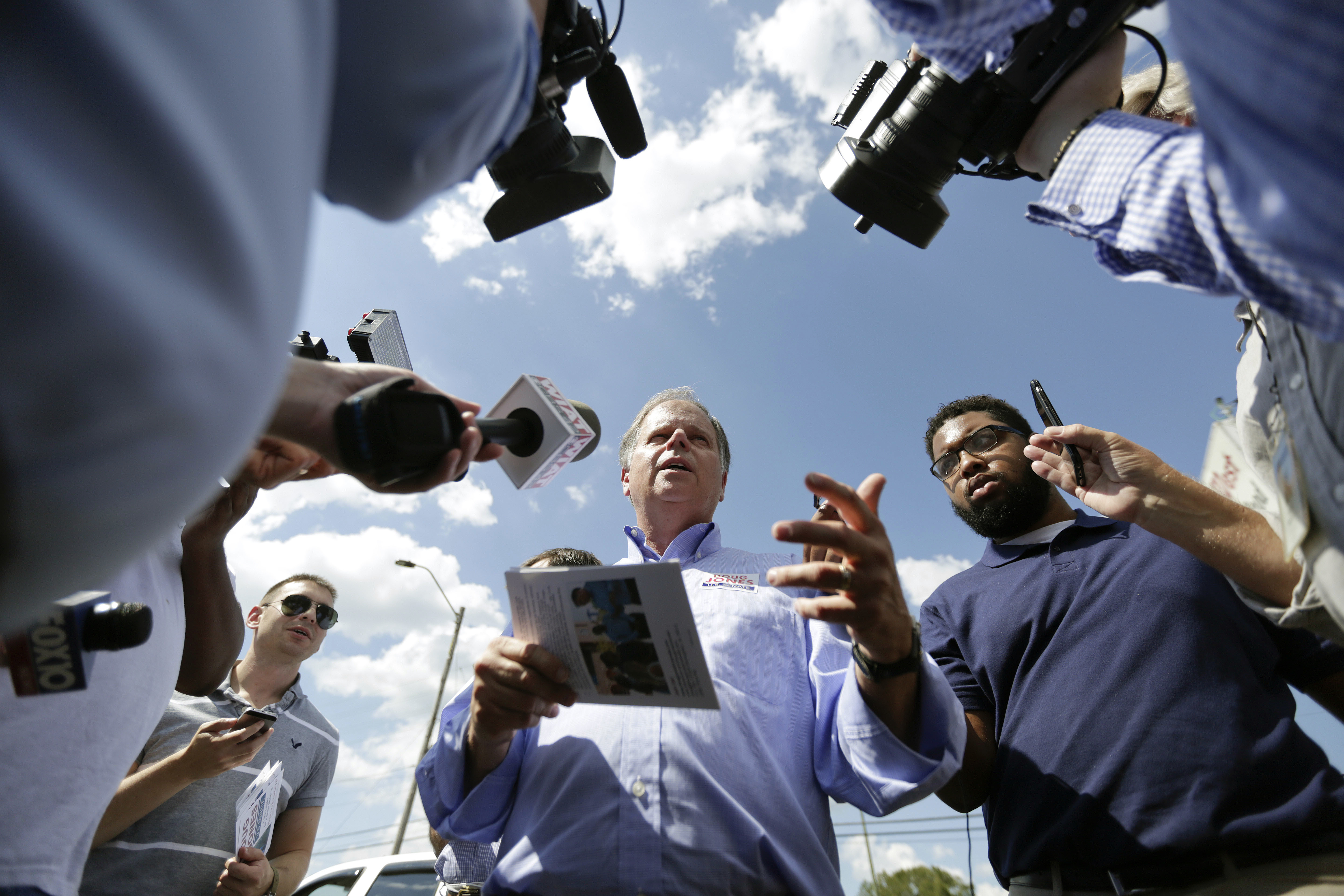 Democratic Senate nominee Doug Jones spoke to the press.