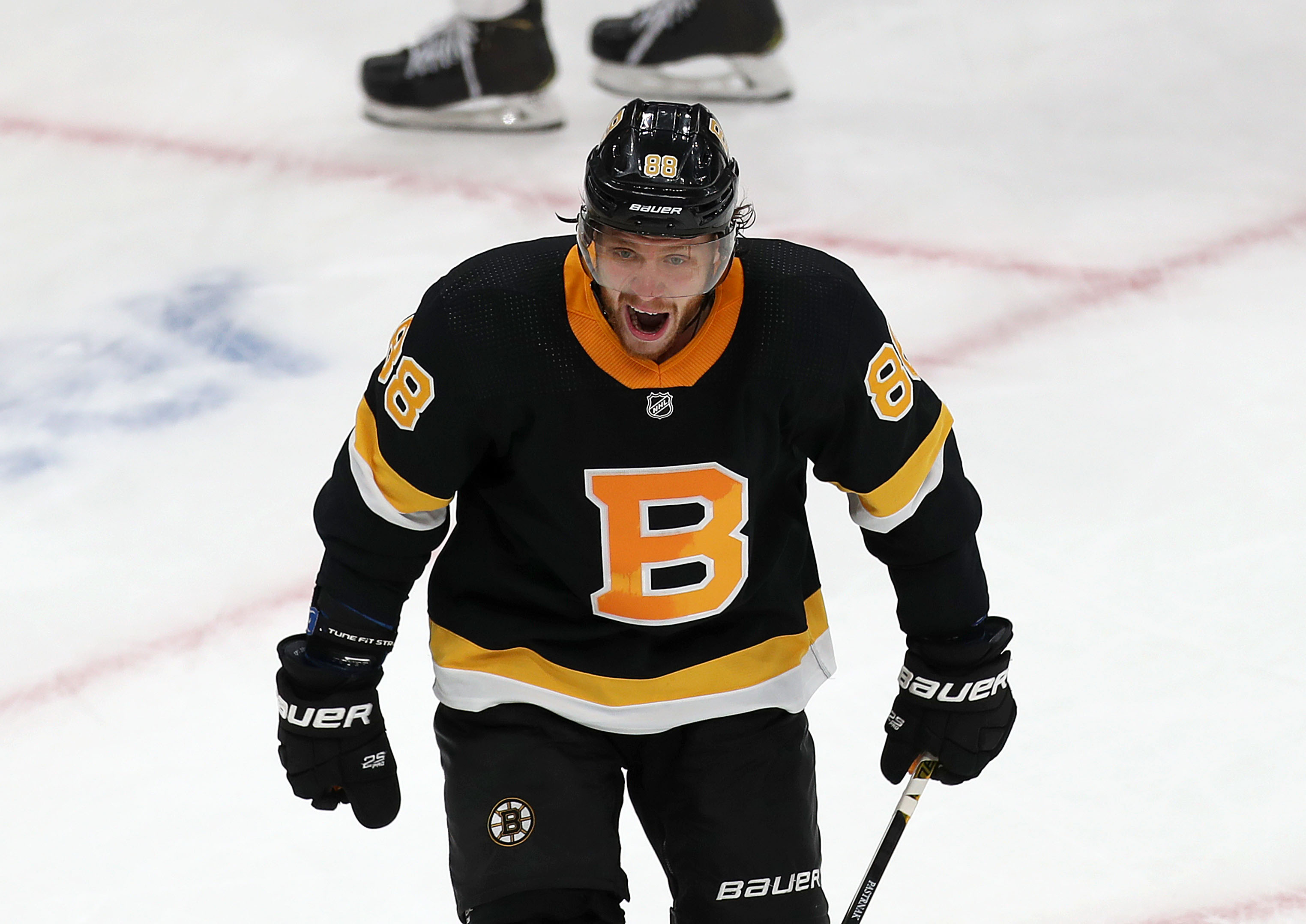 David Pastrnak and the Bruins have still yet to lose in regulation on home ice.