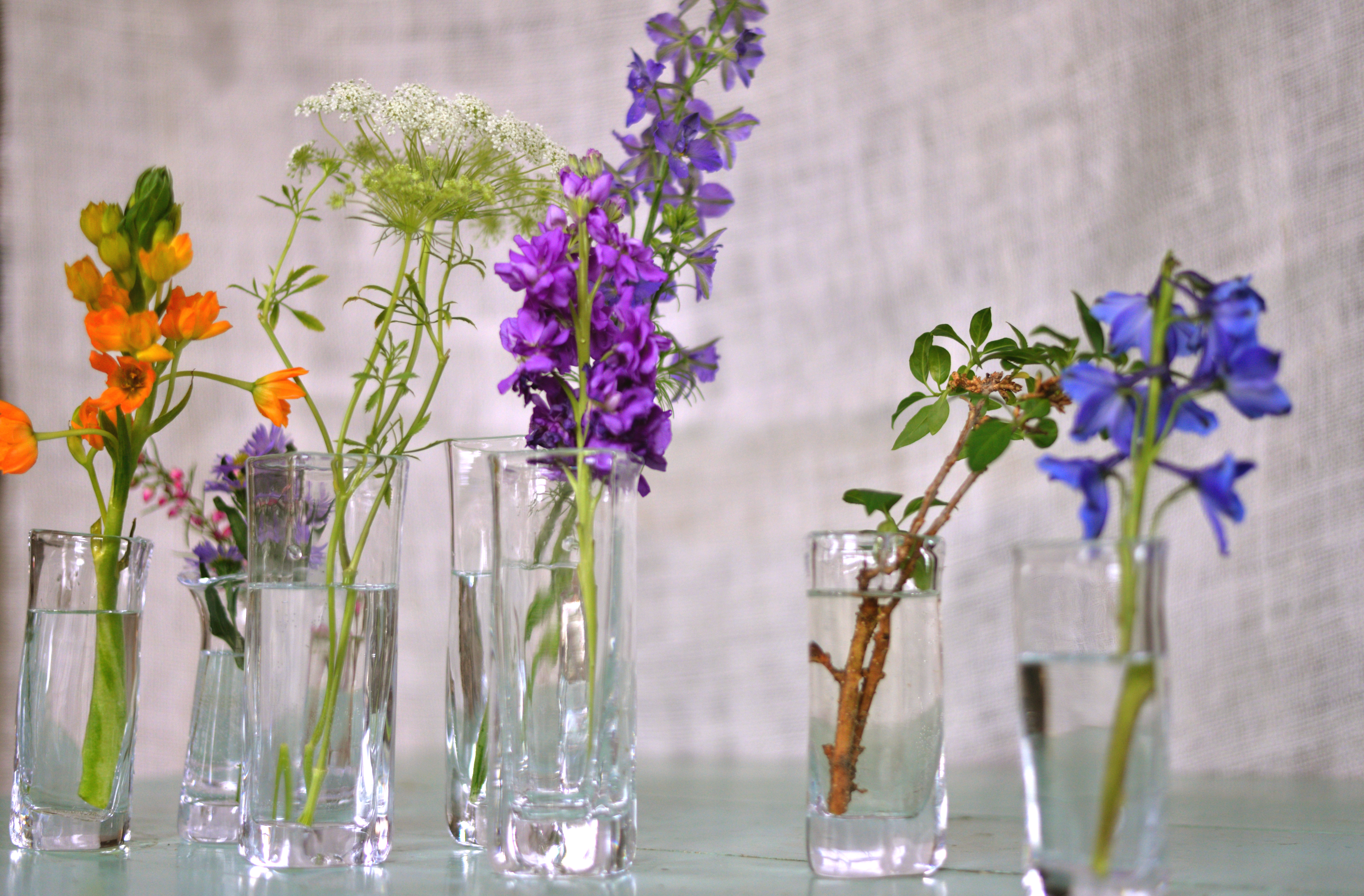 Simon Pearce bud vases.