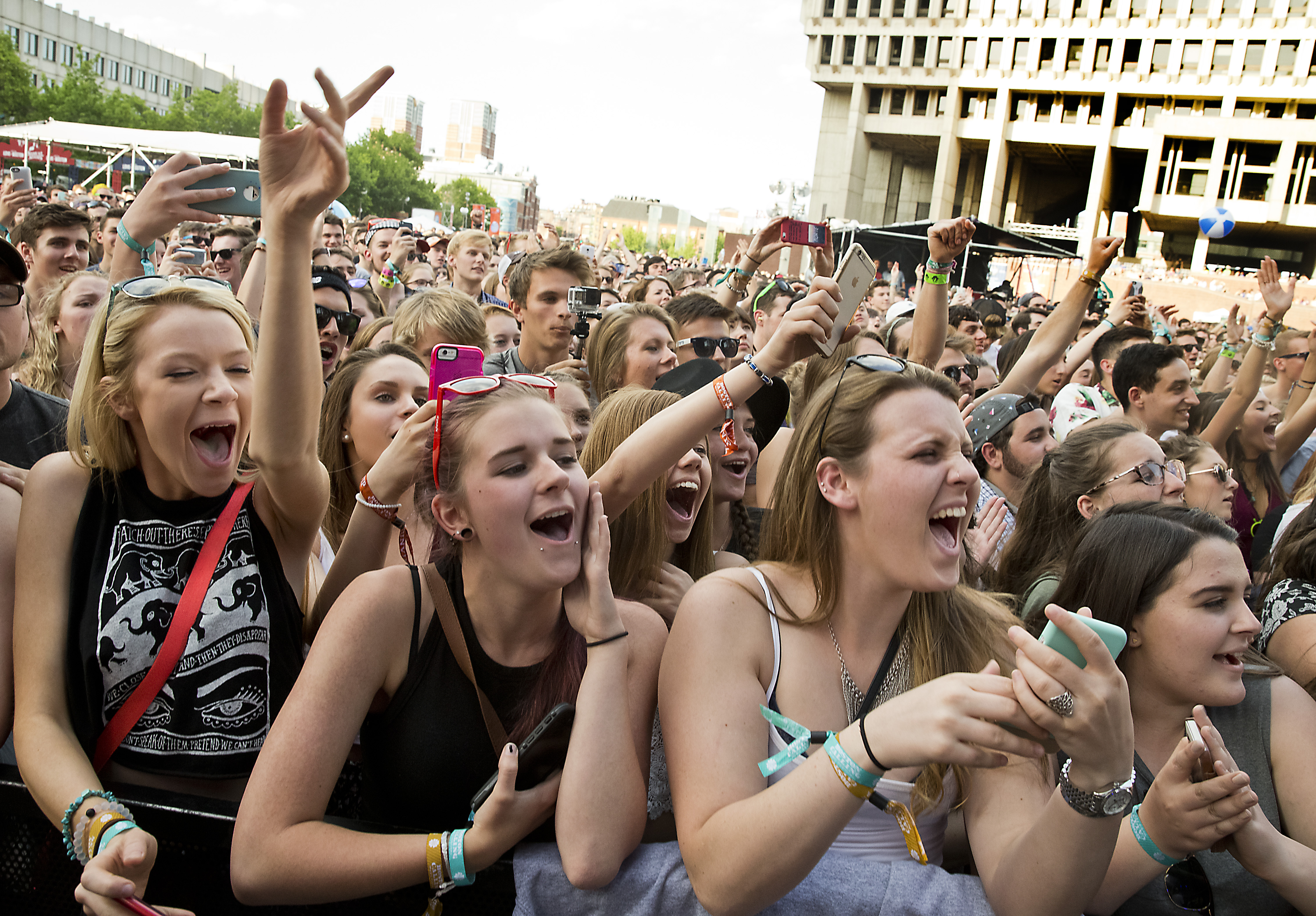 Music fans pack City Hall Plaza in May for a Boston Calling show.