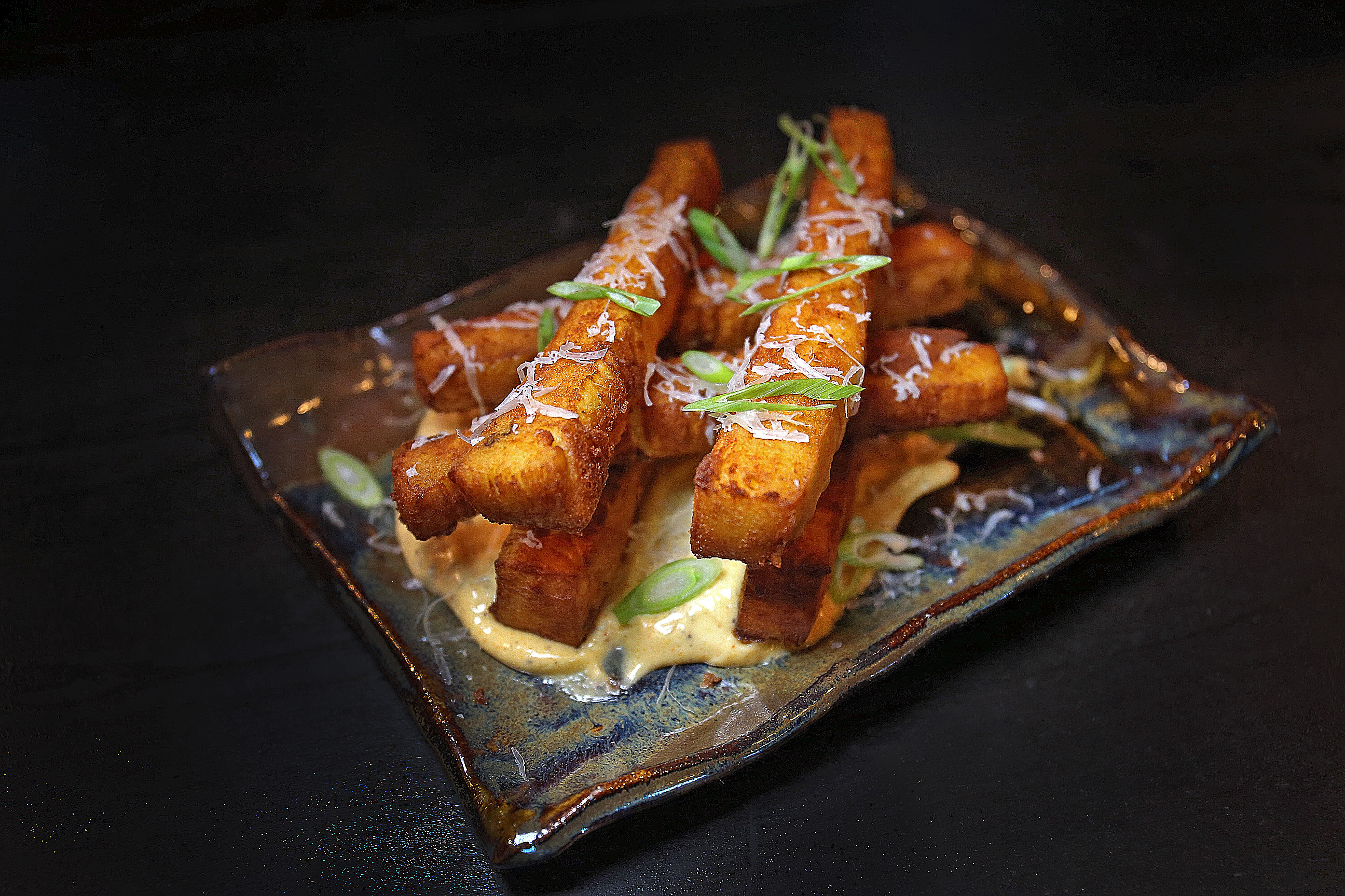 Chickpea fries are among the menu items offered at Balani in Waltham.
