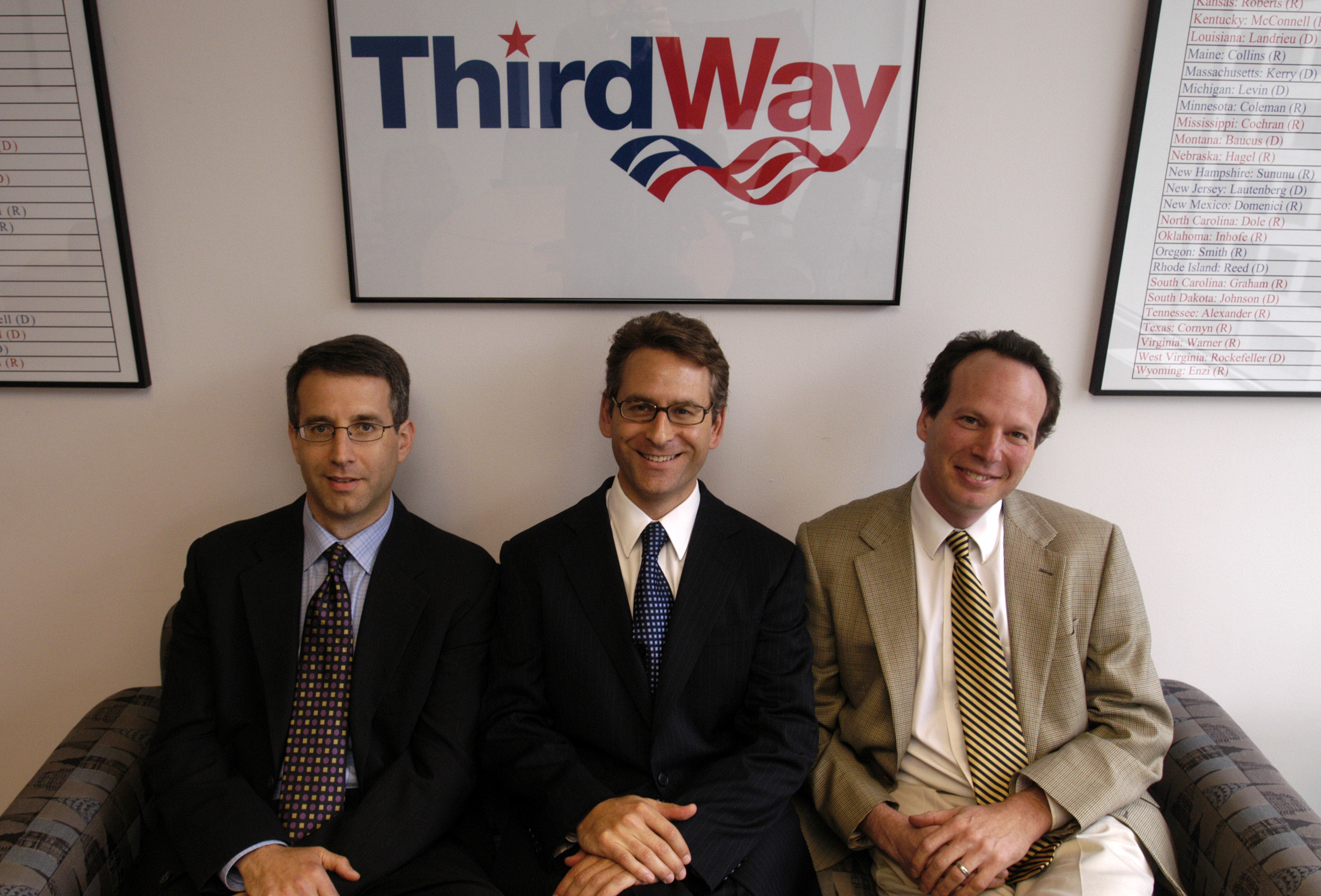 Matt Bennett, Jonathan Cowan, and Jim Kessler, three of the five co-founders of Third Way.