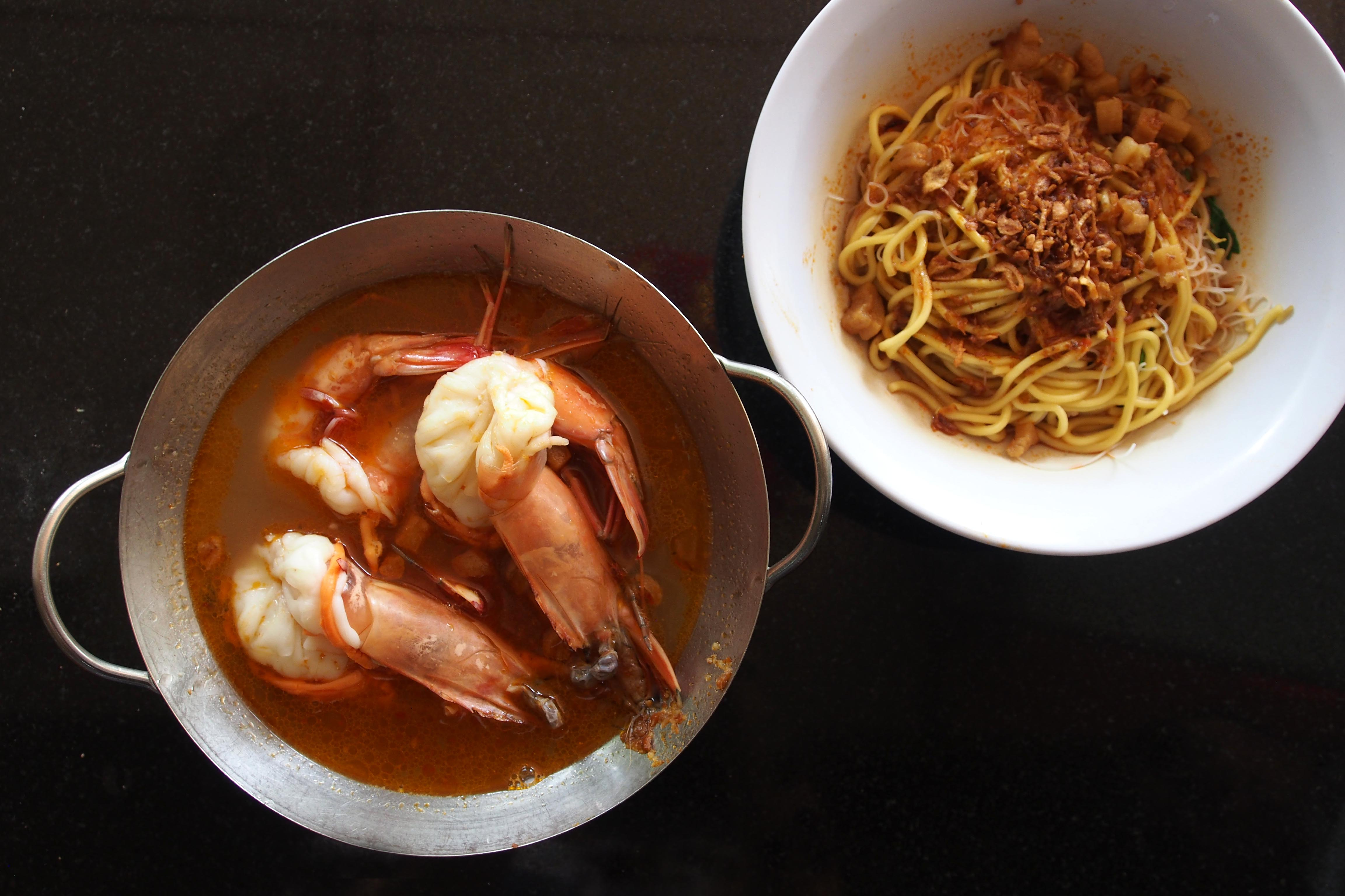 Wah Kee Big Prawn Noodle’s jumbo tiger shrimp.
