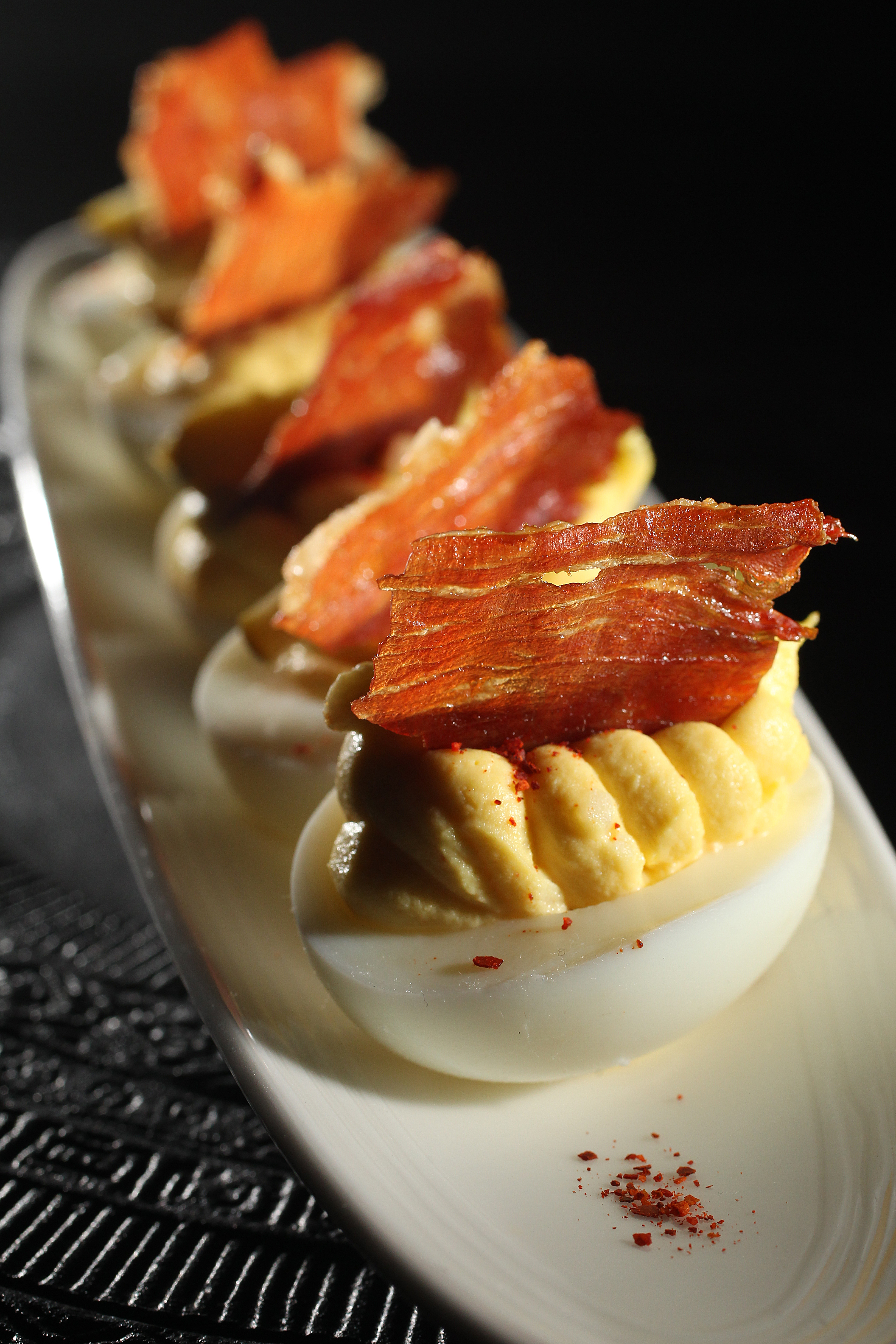 Deviled egg appetizer at The Hawthorne.