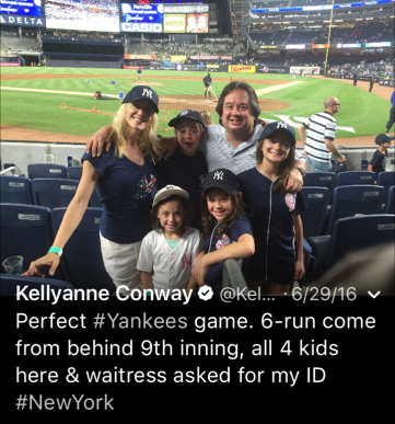 The Conways at a baseball game.