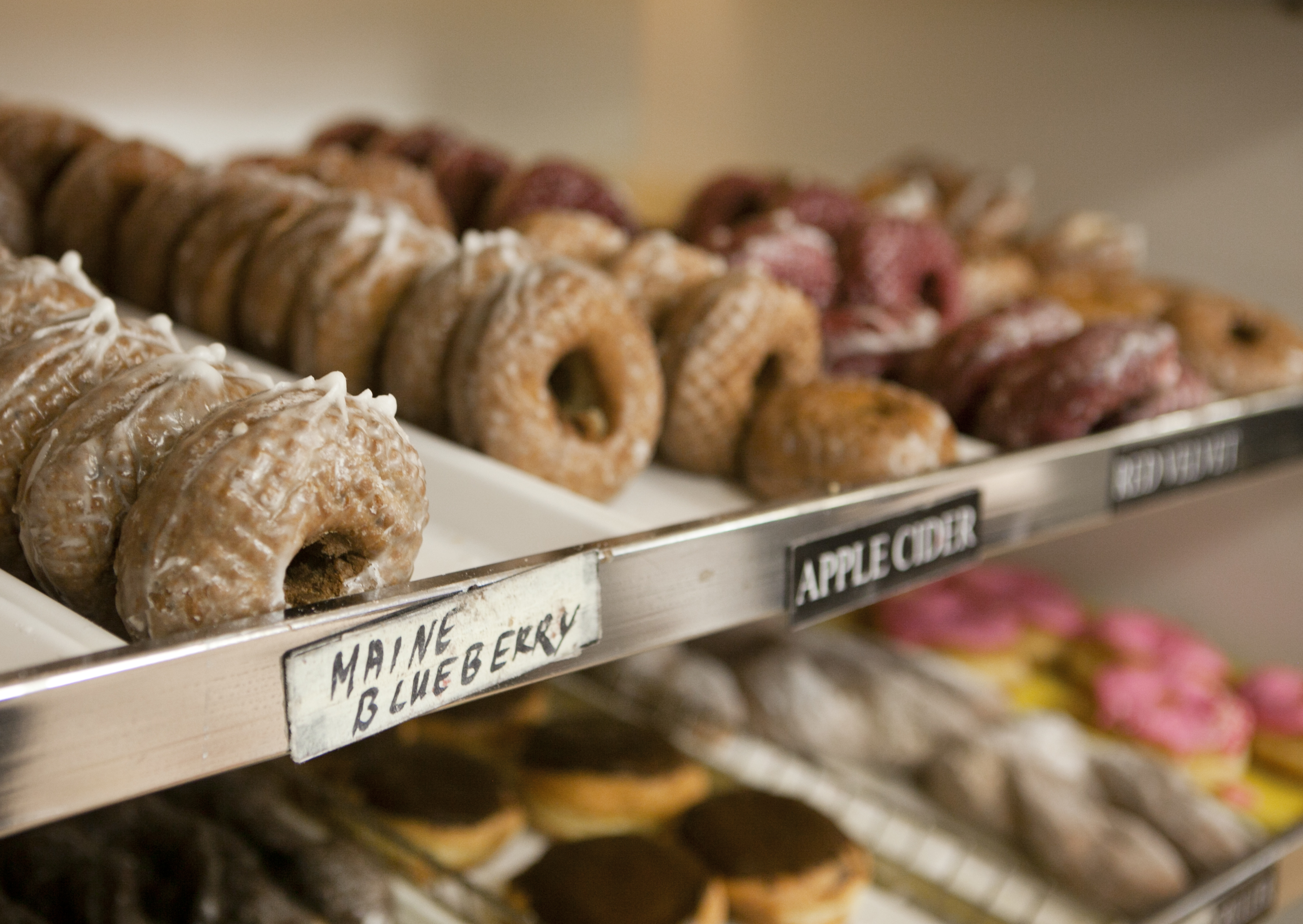 Doughnuts of several varieties lined the shelves of Kane's Donuts in Saugus on Tuesday morning.