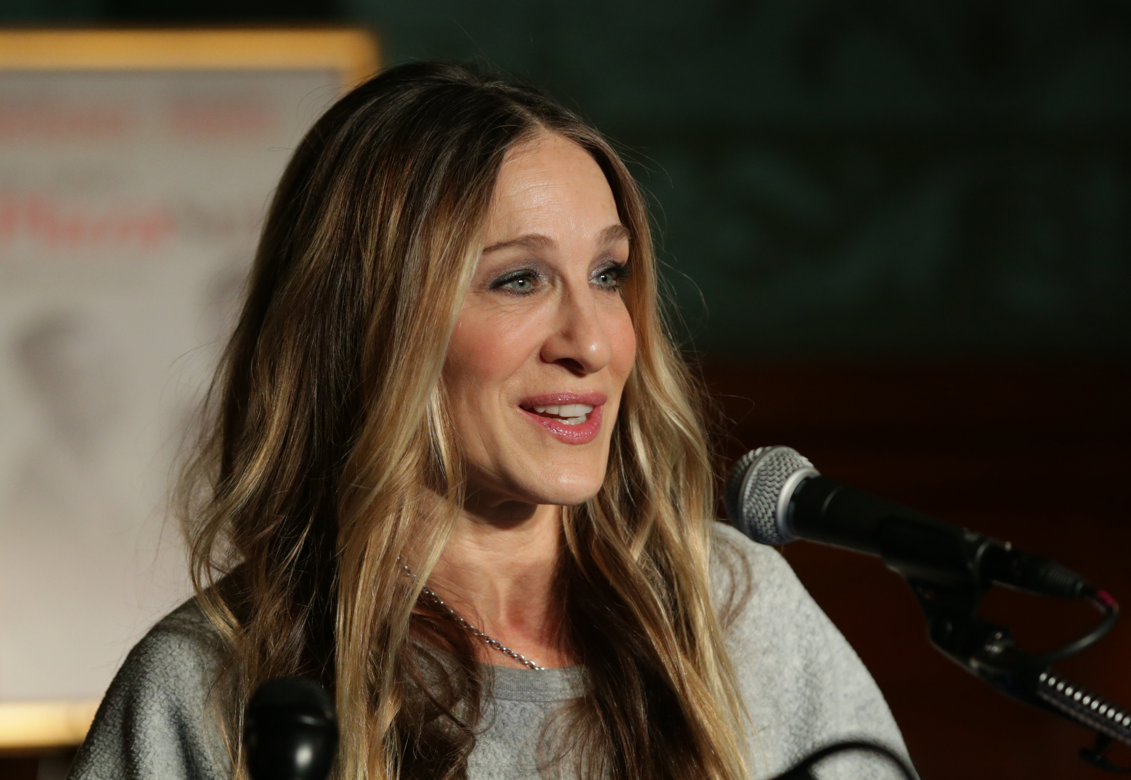 Sarah Jessica Parker spoke at a press conference at the Colonial Theatre on Feb. 14. She and her husband, Matthew Broderick, star in Neil Simon's "Plaza Suite" in Boston through Feb. 22.