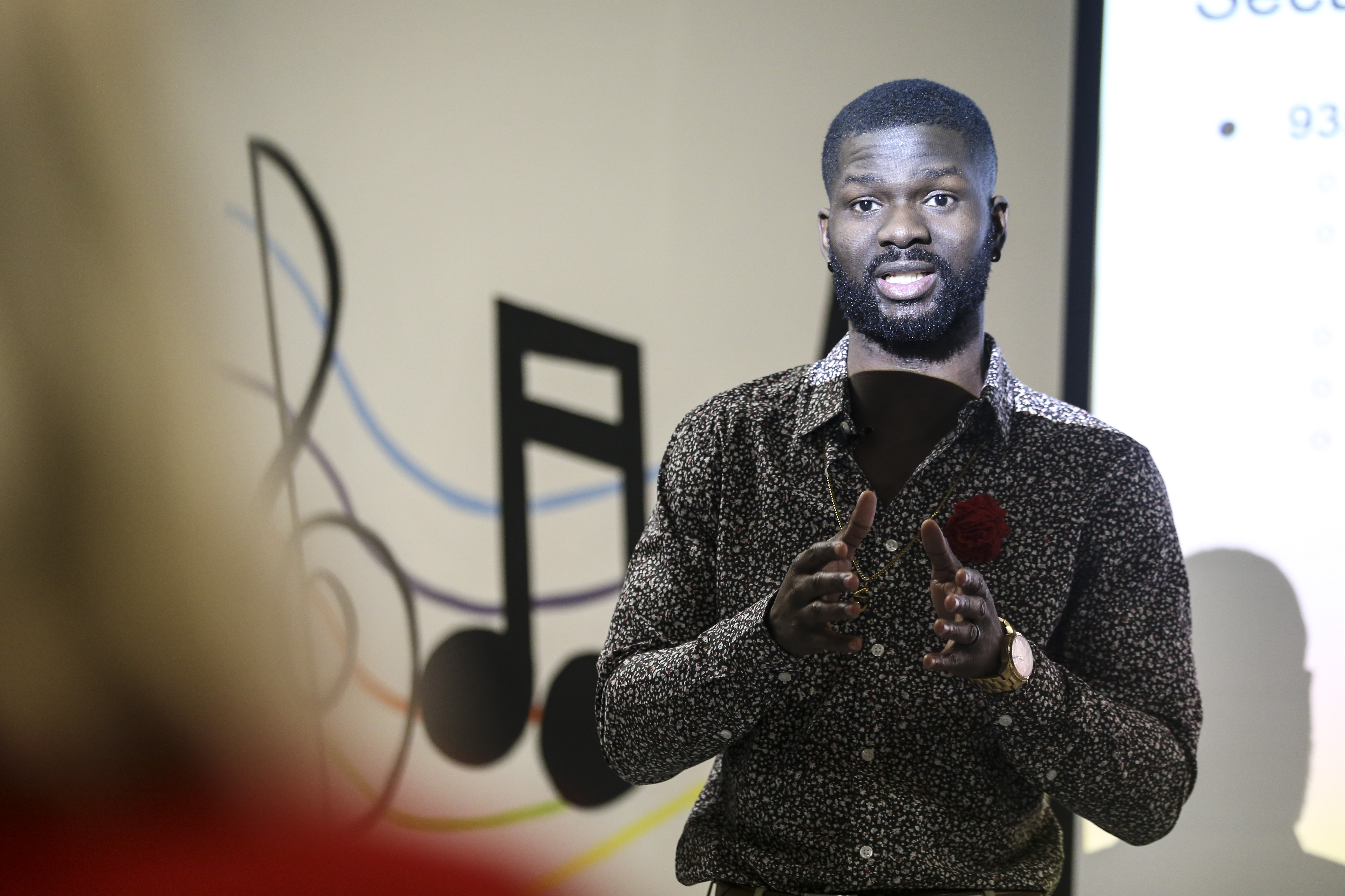 Seun Adedeji, the head of Elev8 Cannabis, pitched his store proposal in February to residents in Orange.