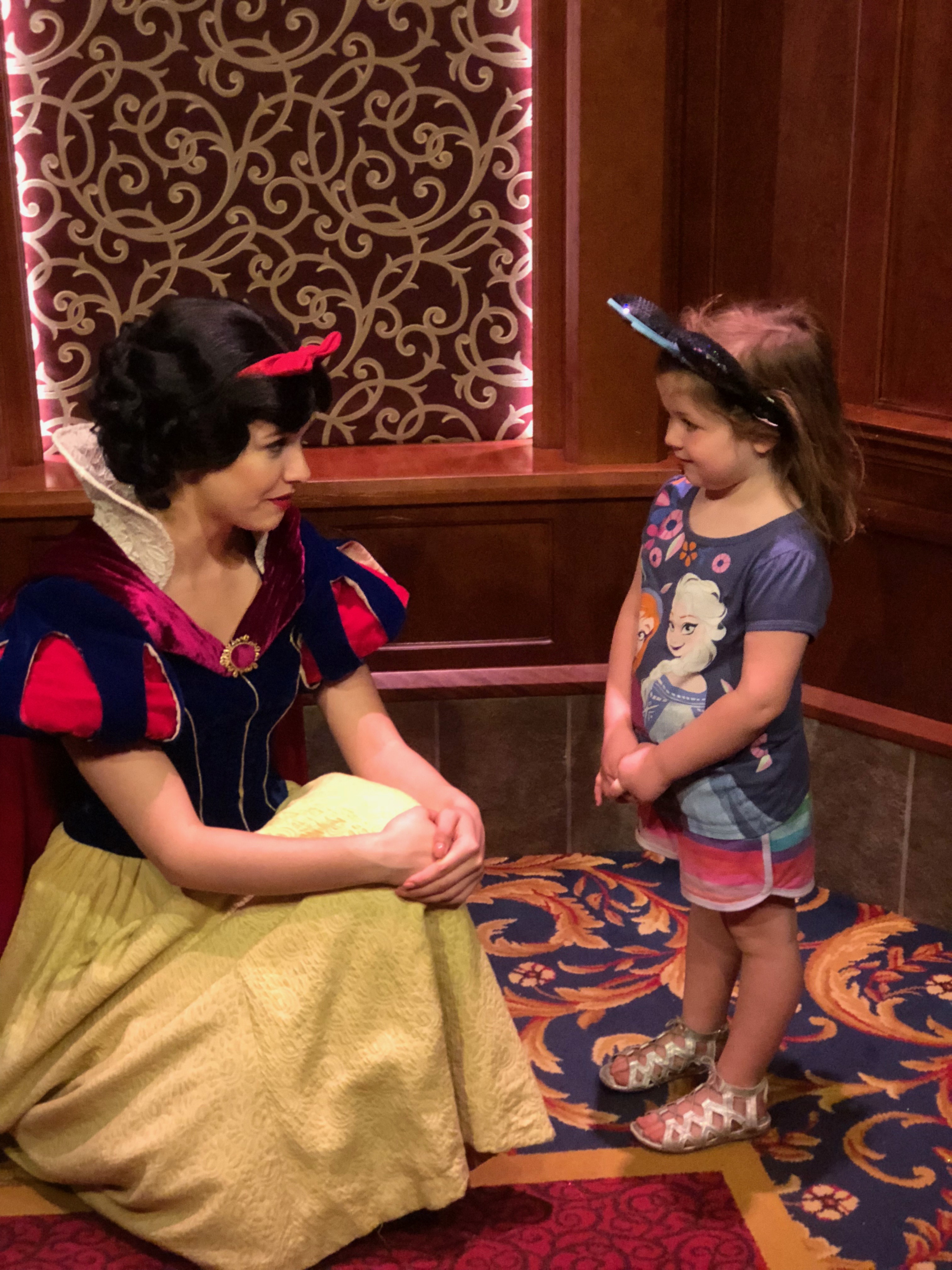 A much-anticipated encounter with Snow White at Disneyland.