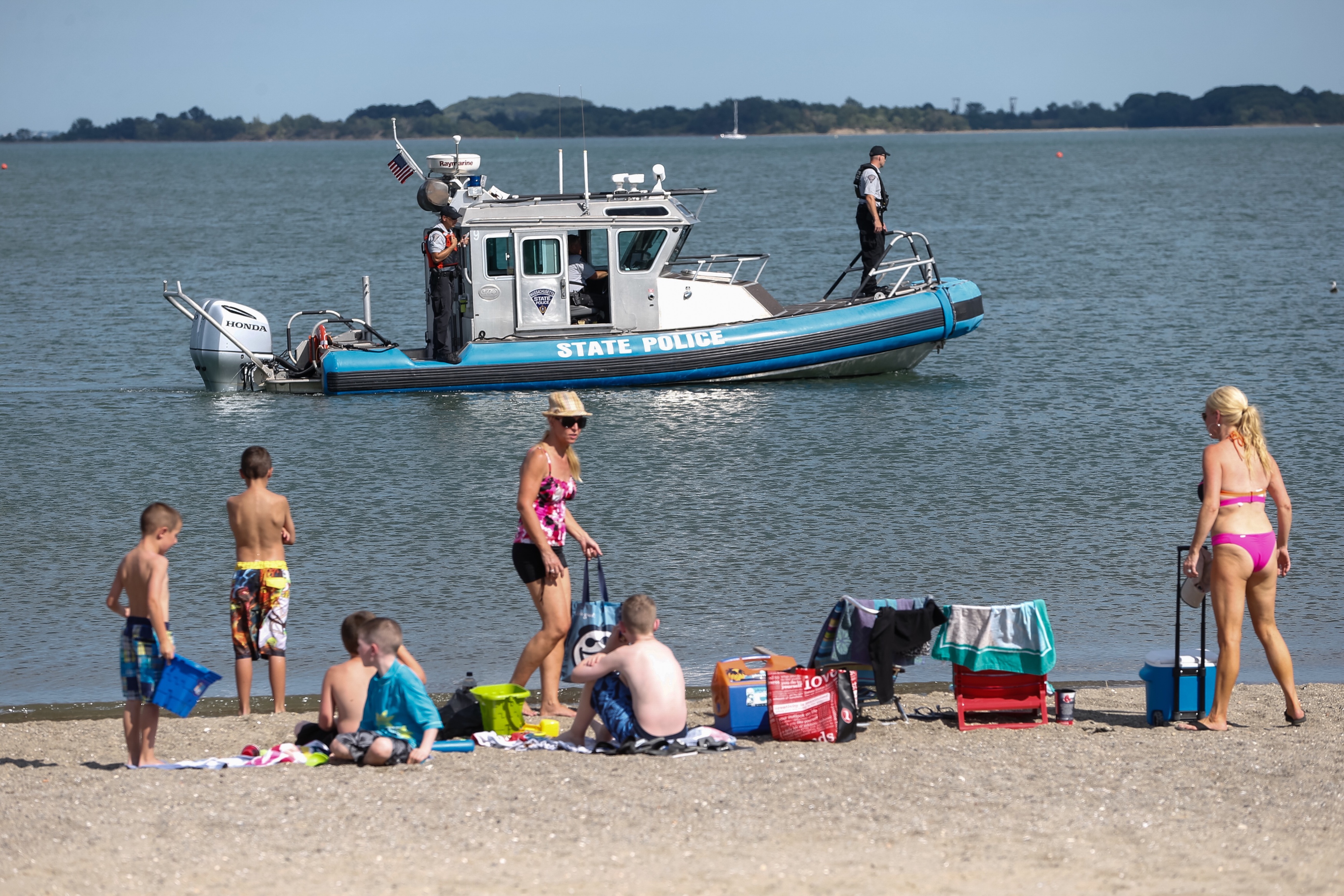 A boat searched for the boy on Tuesday afternoon.