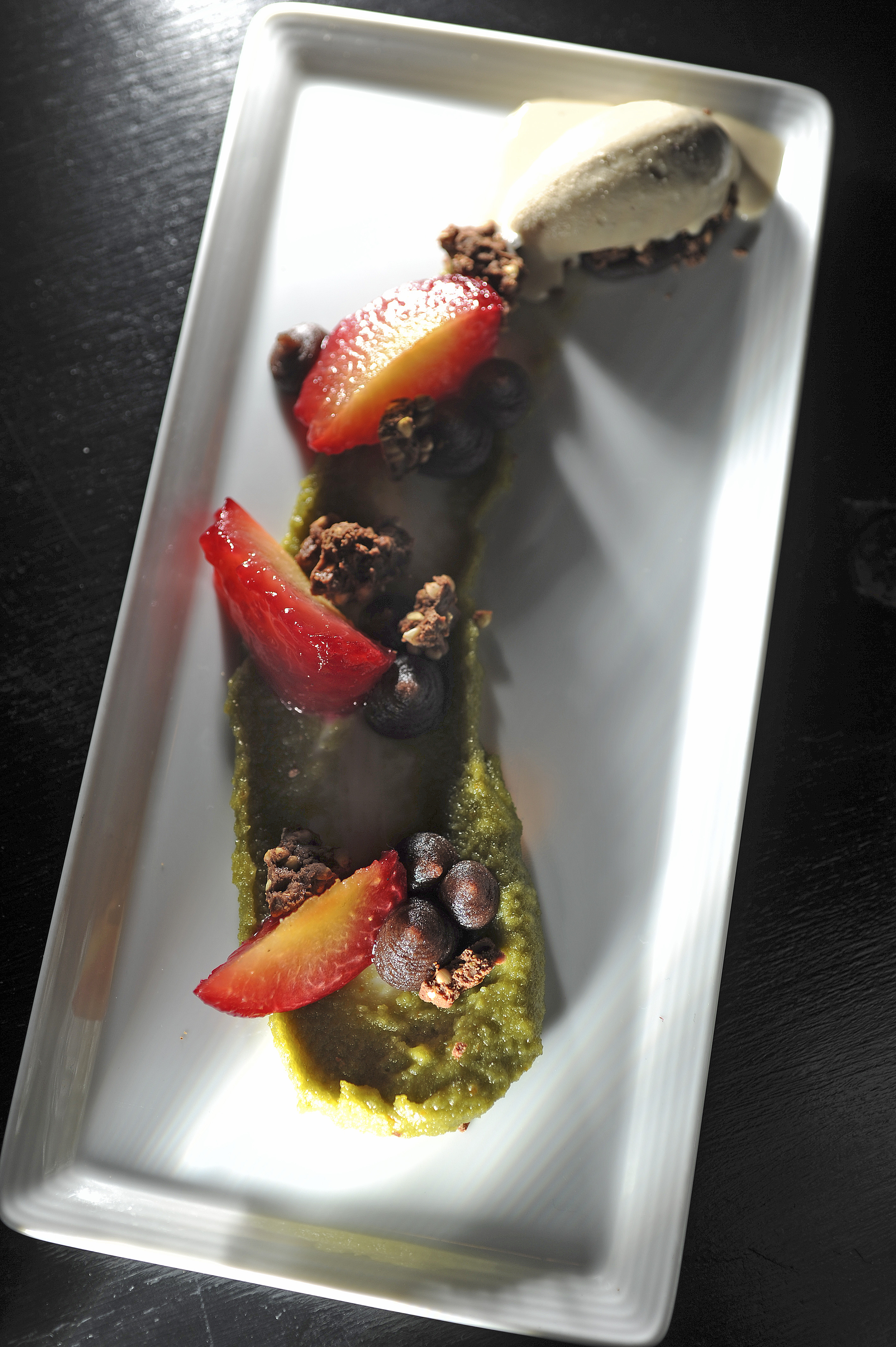 The roasted plum dessert at Bergamot.