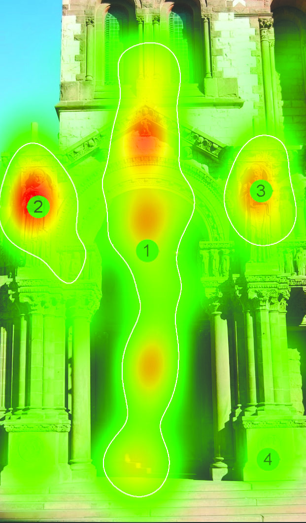 A heat map image of Trinity Church.