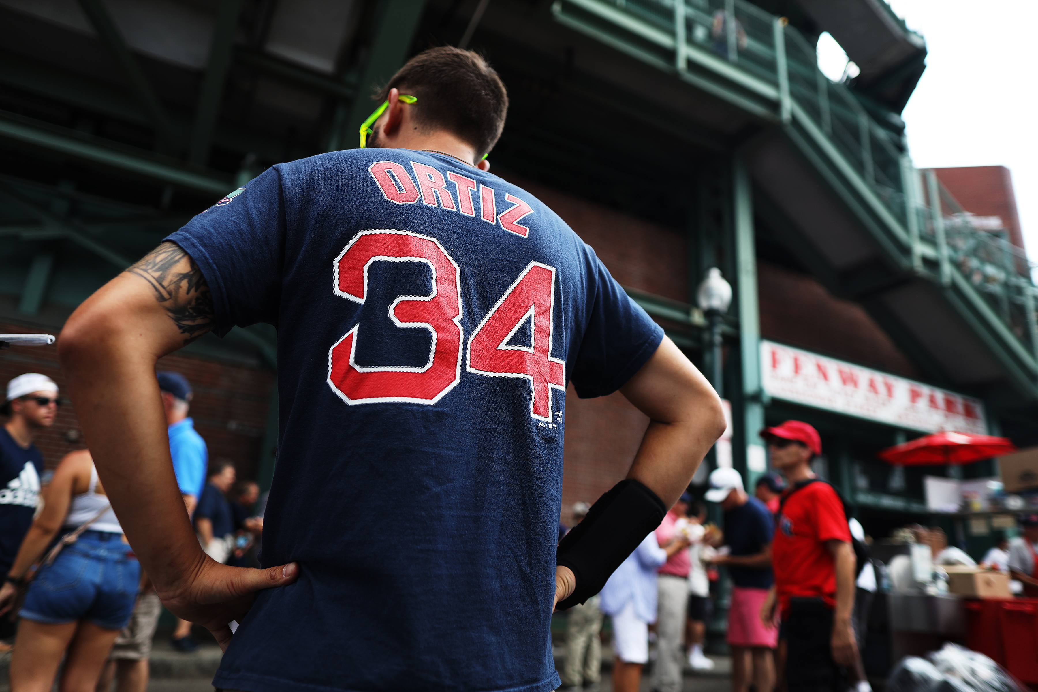 Patrick Bennett wore an Ortiz jersey while attending Saturday’s Red Sox-Yankees game at Fenway Park.
