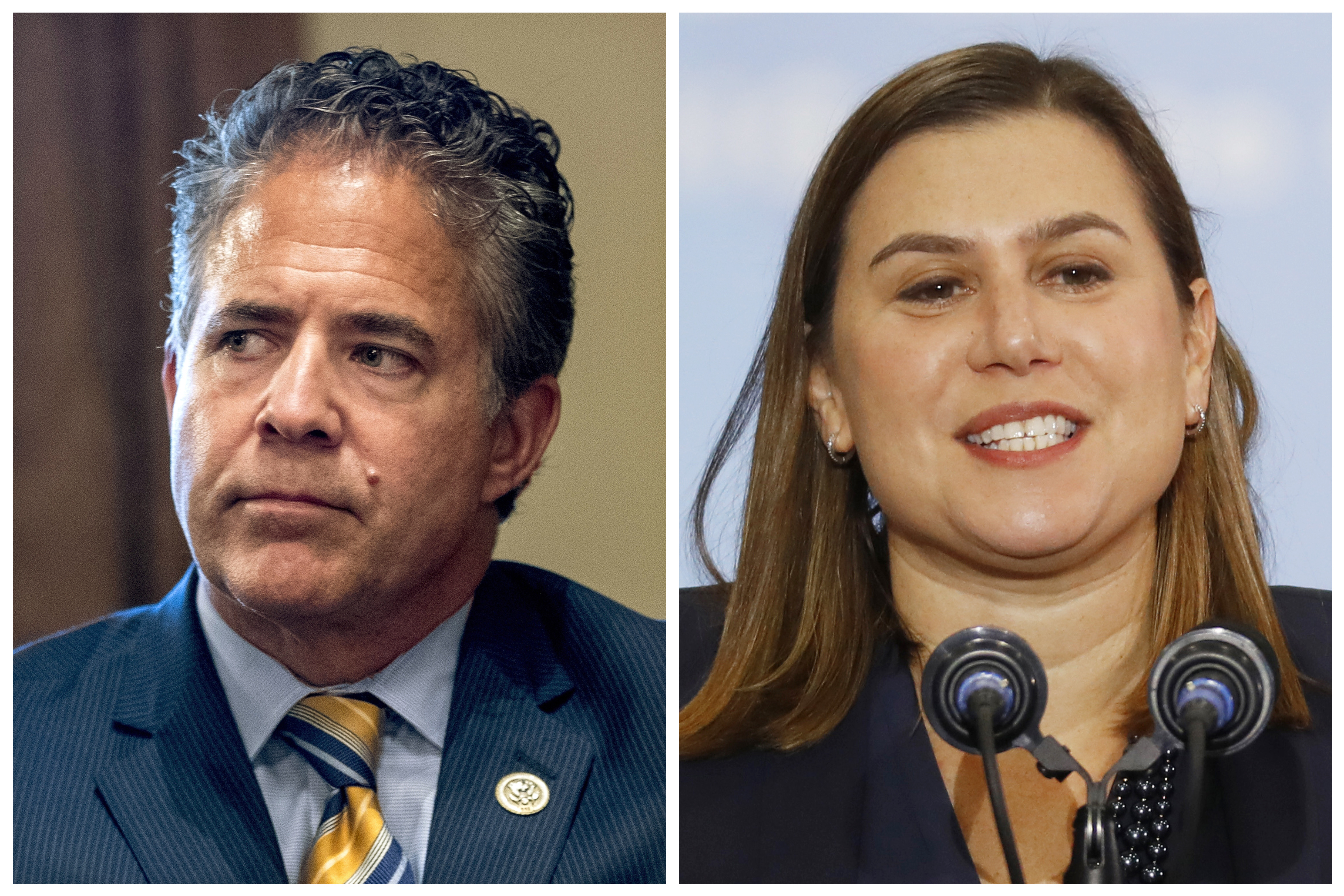 Candidates in Michigan's 8th Congressional District race: incumbent US Representative Mike Bishop, a Republican, and Democrat Elissa Slotkin.