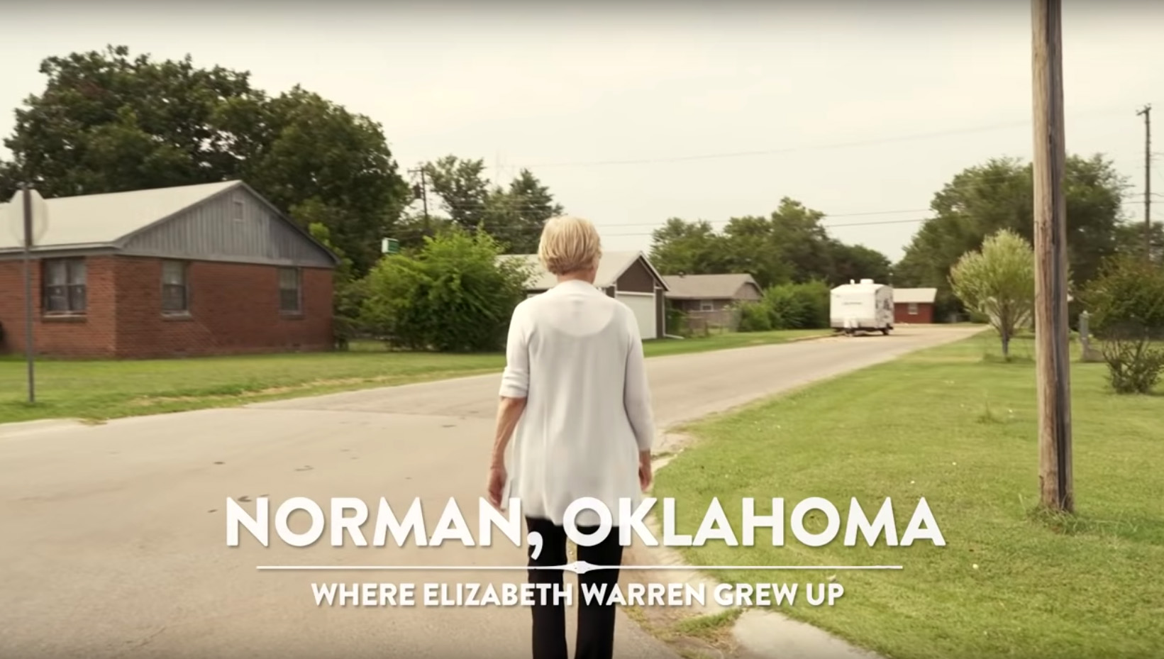 A screen grab from a video called "Elizabeth Warren's family story."