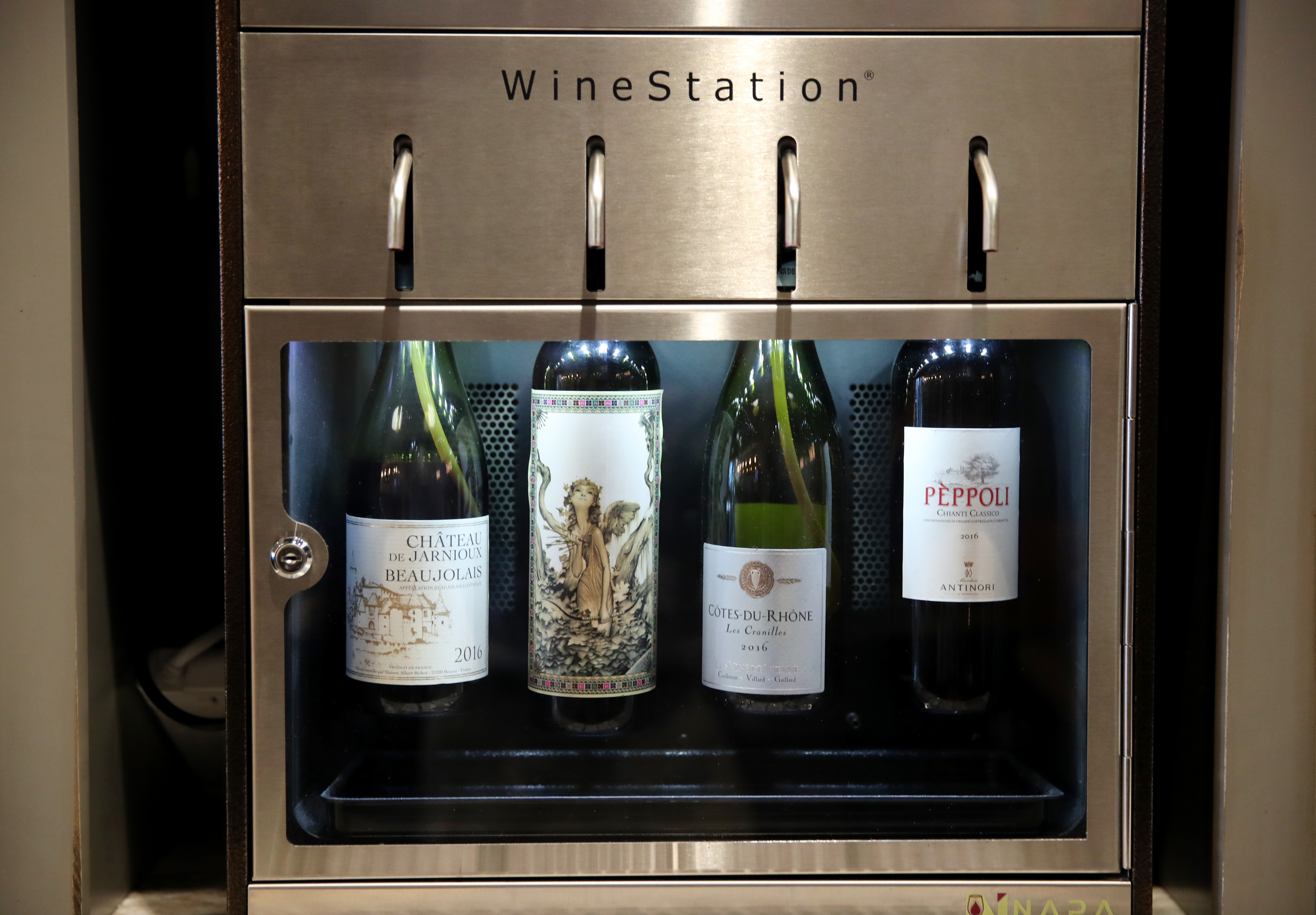 A wine station at Uva Wine Bar .