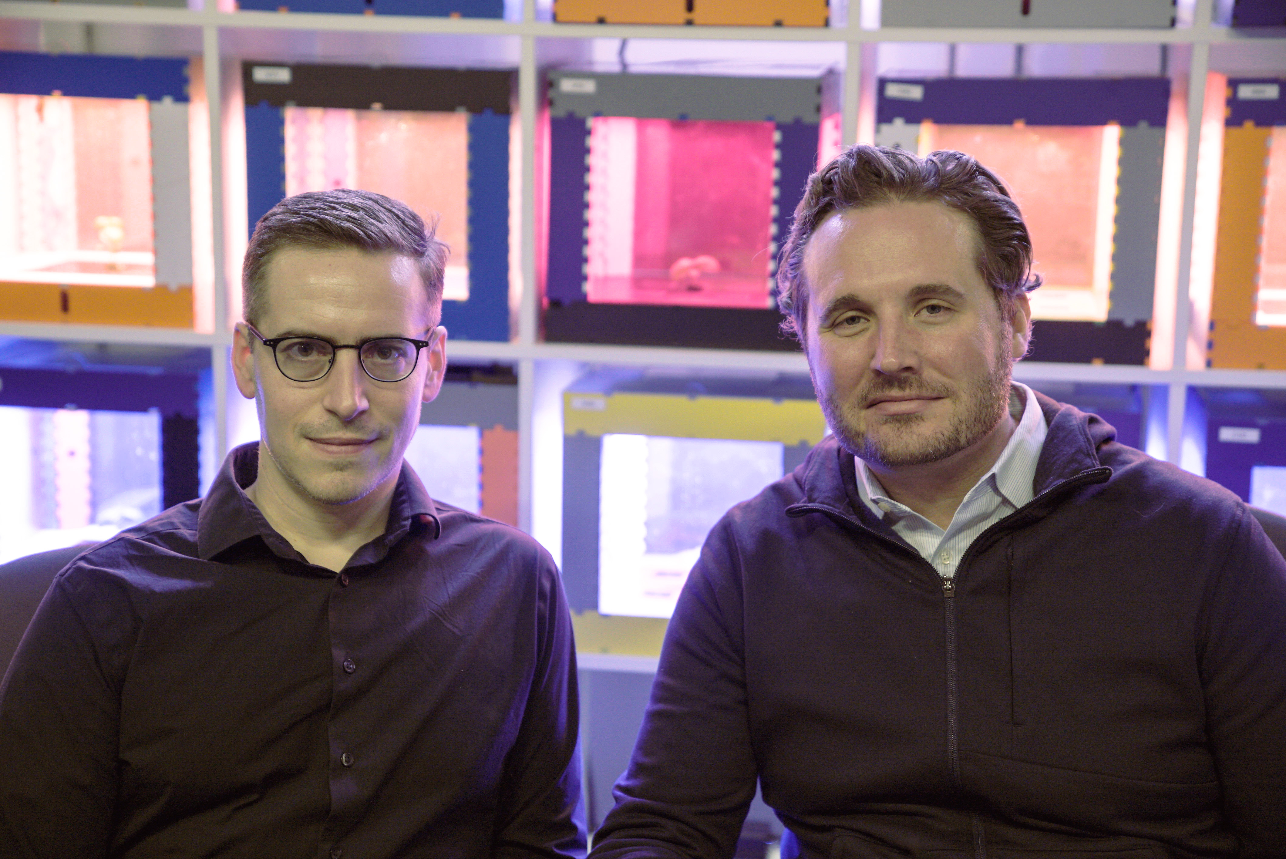 MIT Open Agriculture research lead John de la Parra (left) and director Caleb Harper.