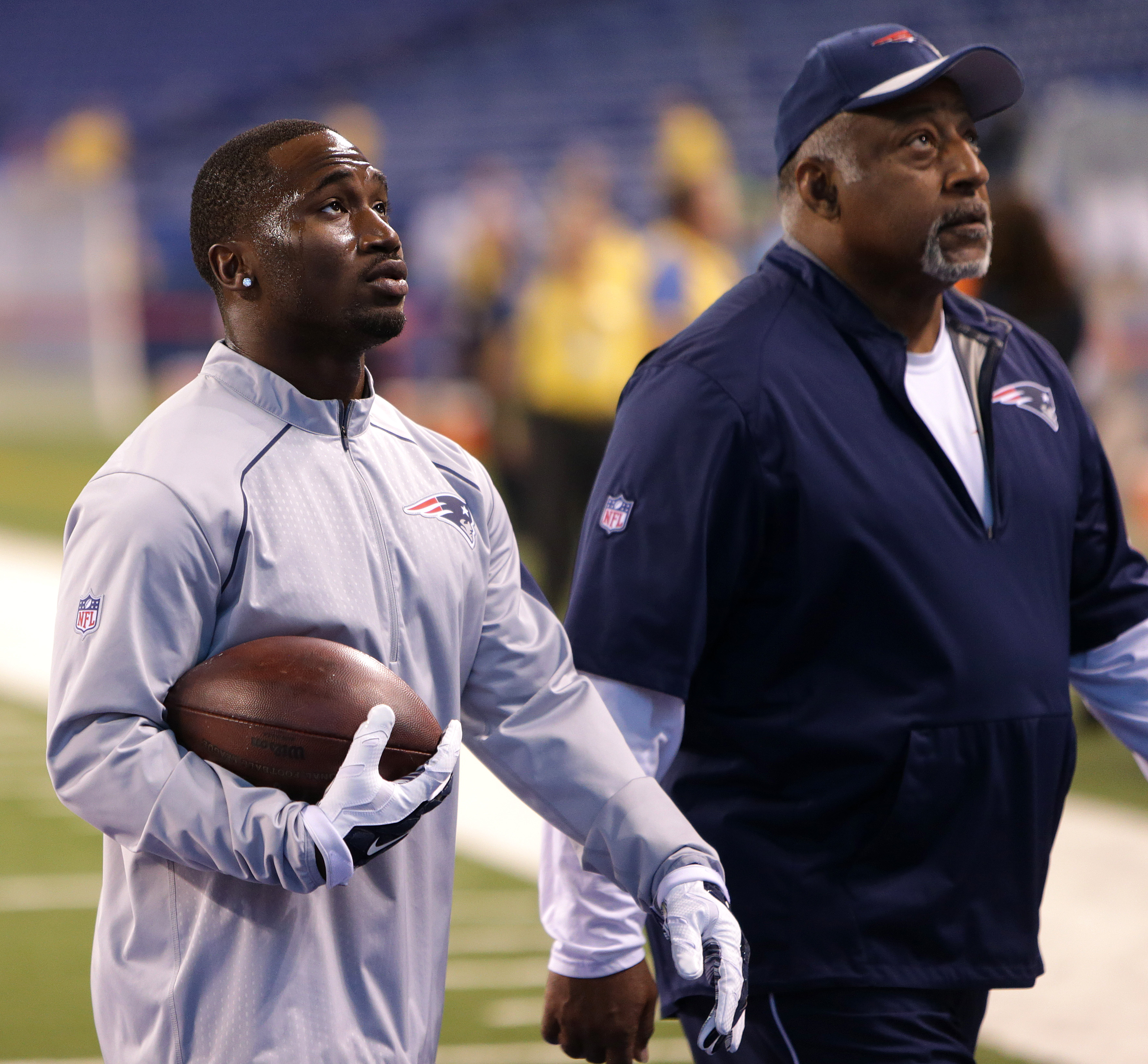 Coach Ivan Fears (right) has been with the Patriots for 20 years.