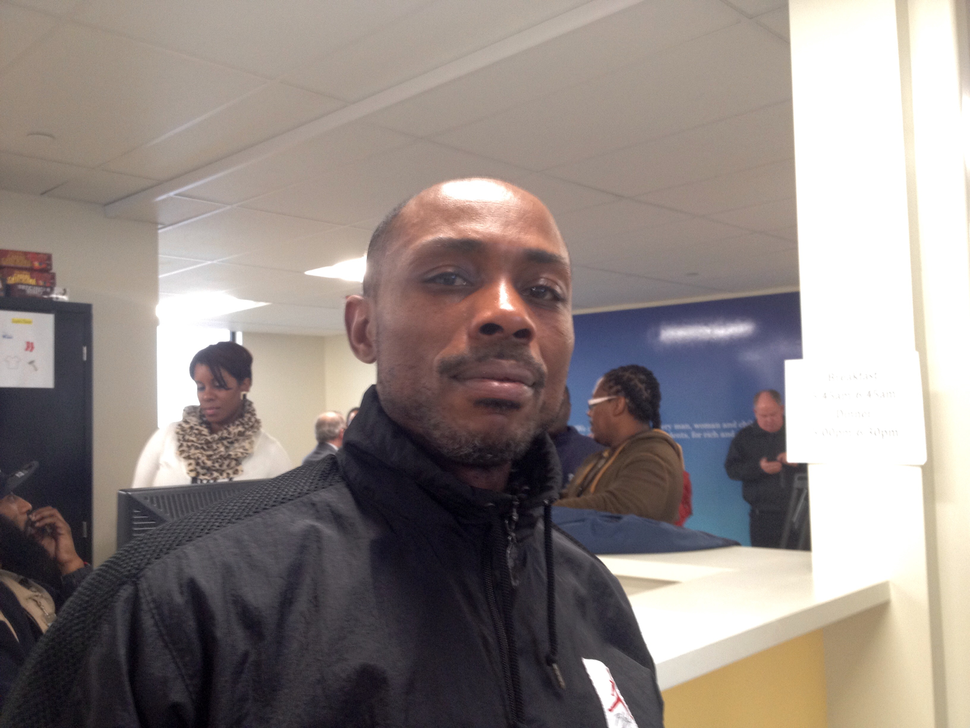 Kenneth Evans, 42, was staying on Long Island and at the South End Fitness Center until moving to the new shelter on South Hampton Street on Tuesday.