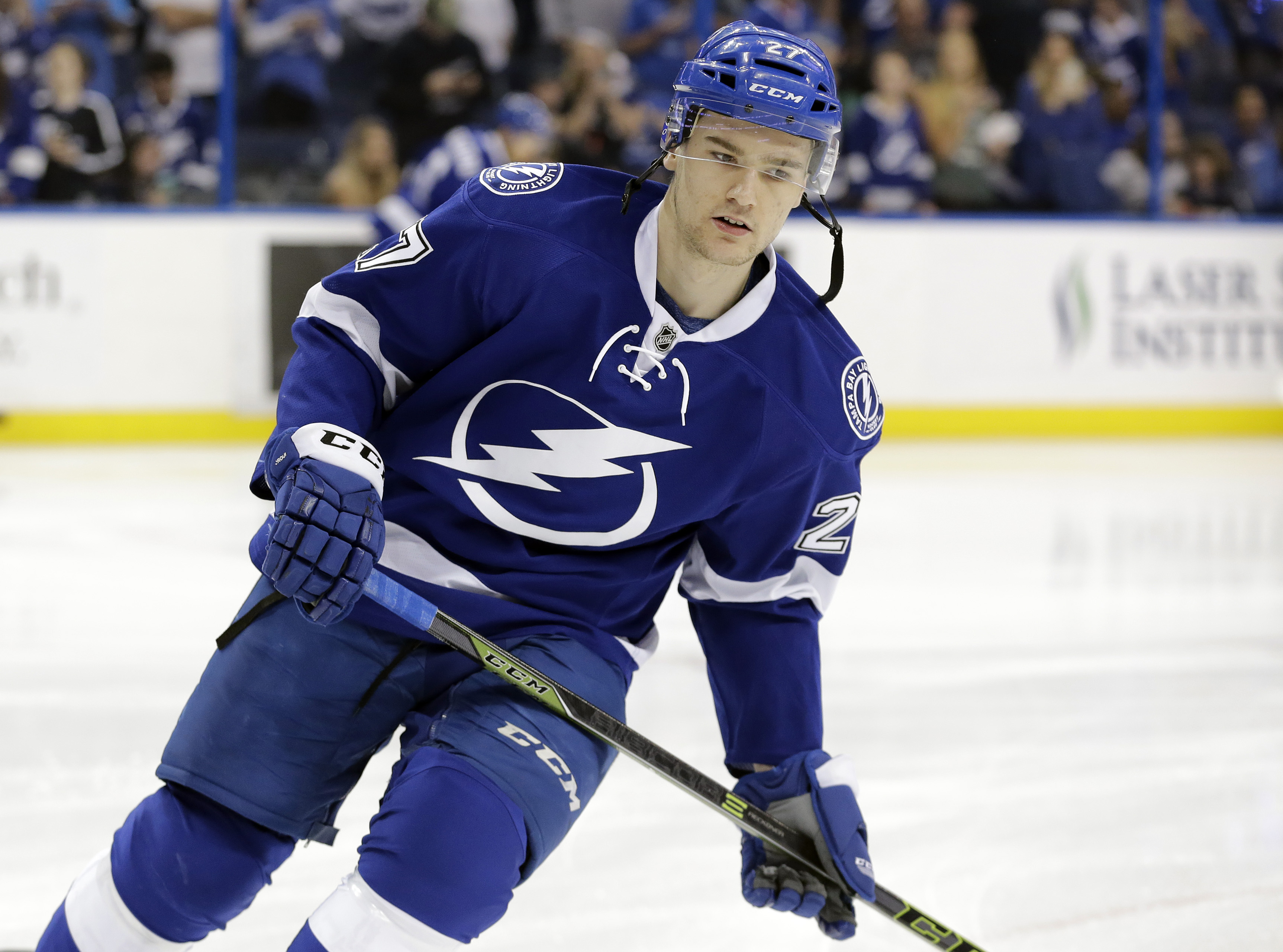 Jonathan Drouin has appeared in 19 games for the Lightning this season.