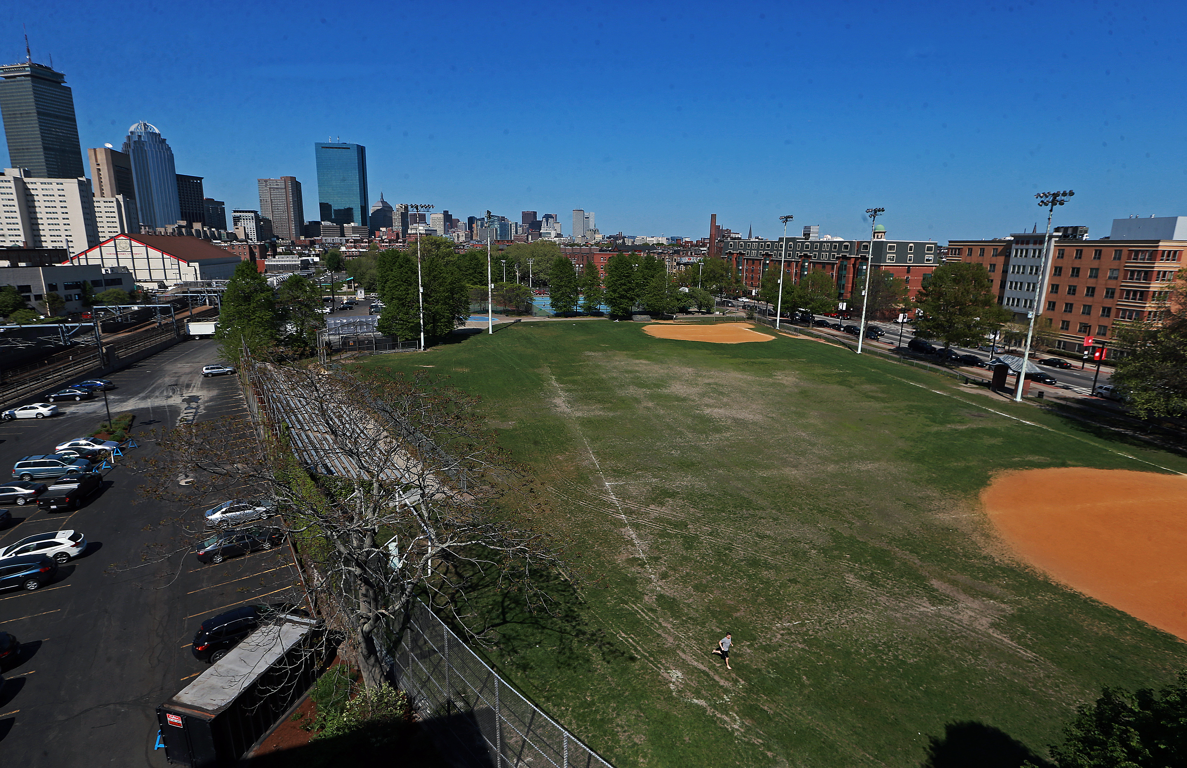 The playground has seen better days. It often fills with puddles when the weather is rainy.