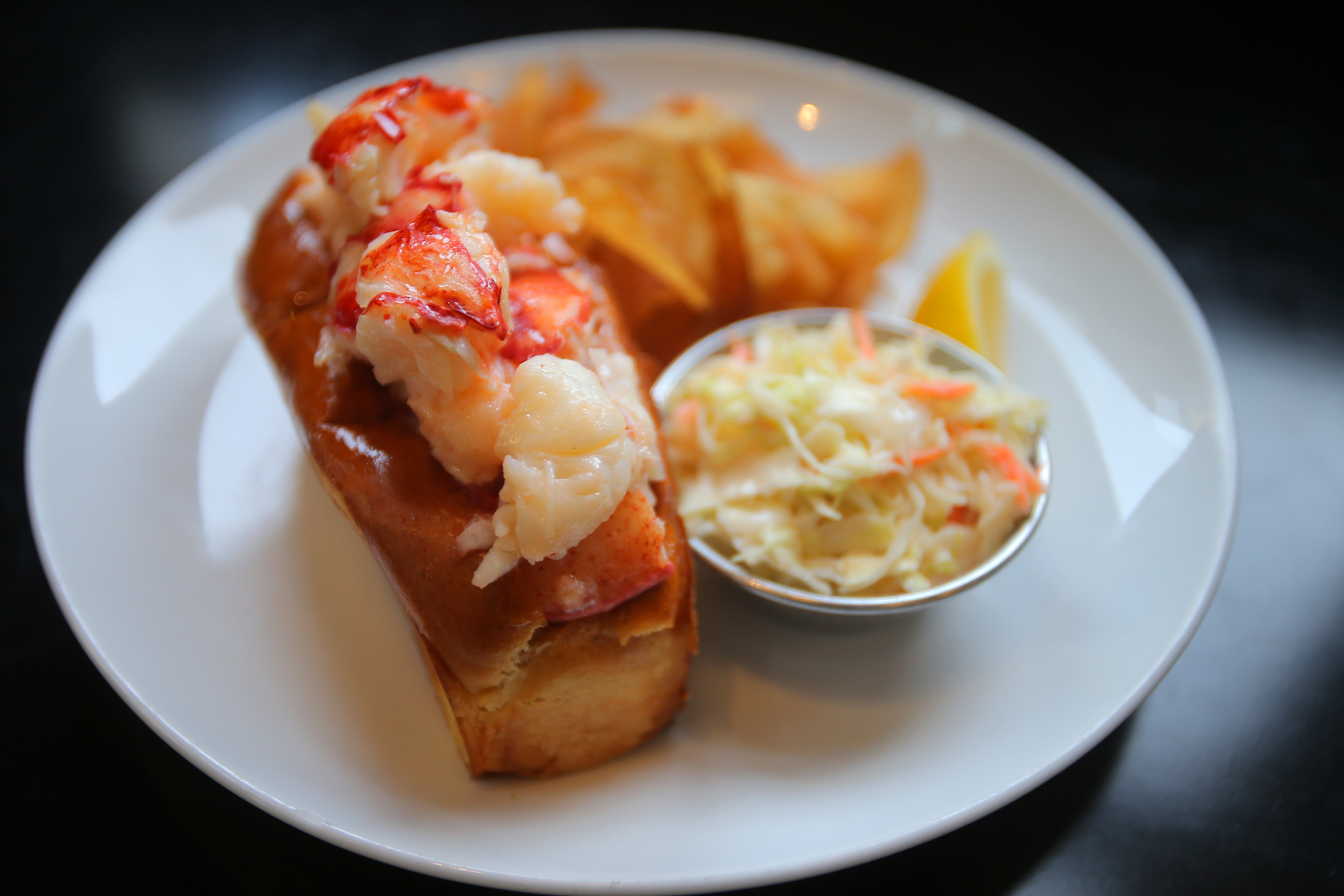 Row 34’s warm buttered lobster roll (also available cold and creamy).