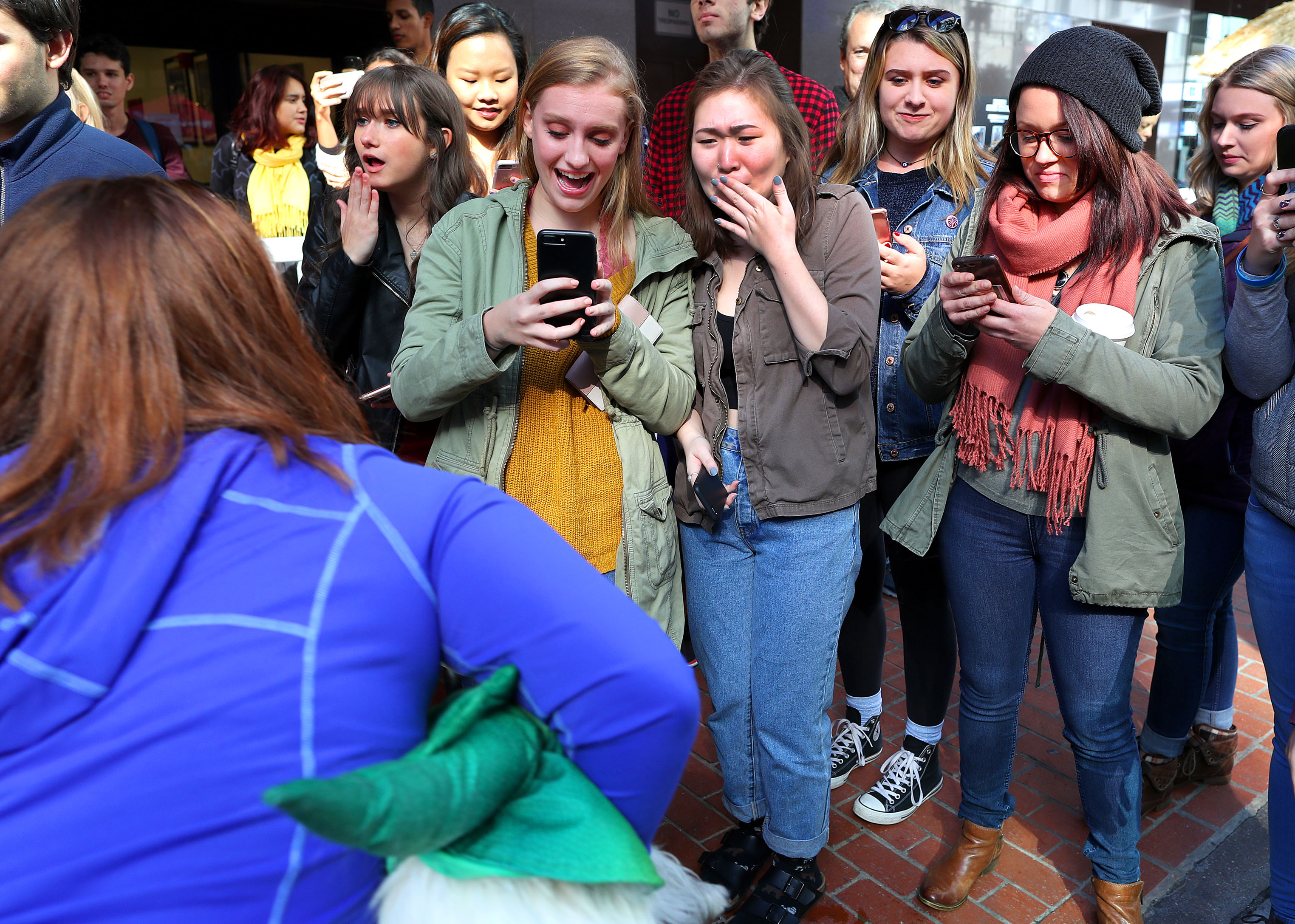 Onlookers reacted to Cannoli, who was dressed as a dragon.