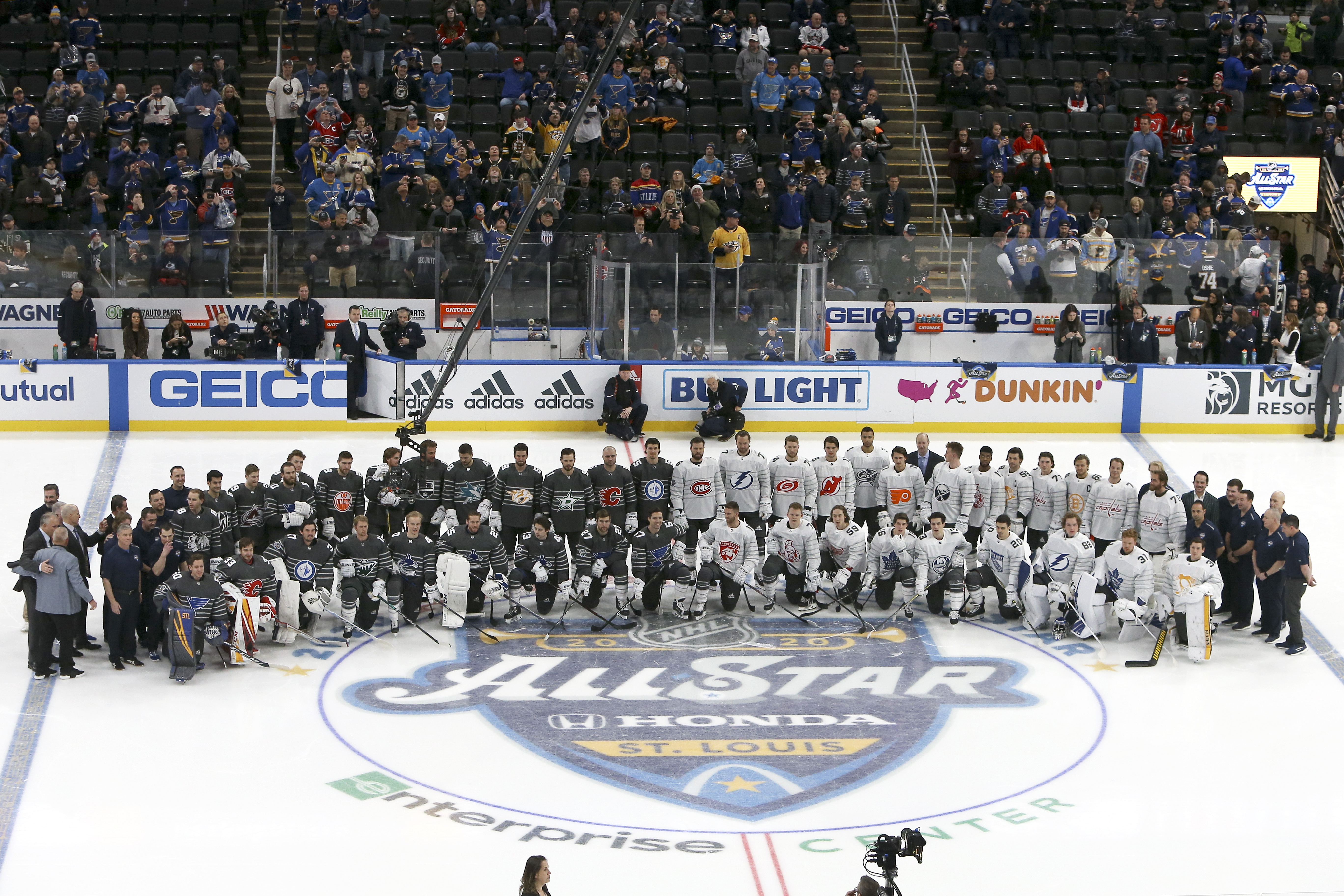 The NHL All-Stars posed before their game on Jan. 25.