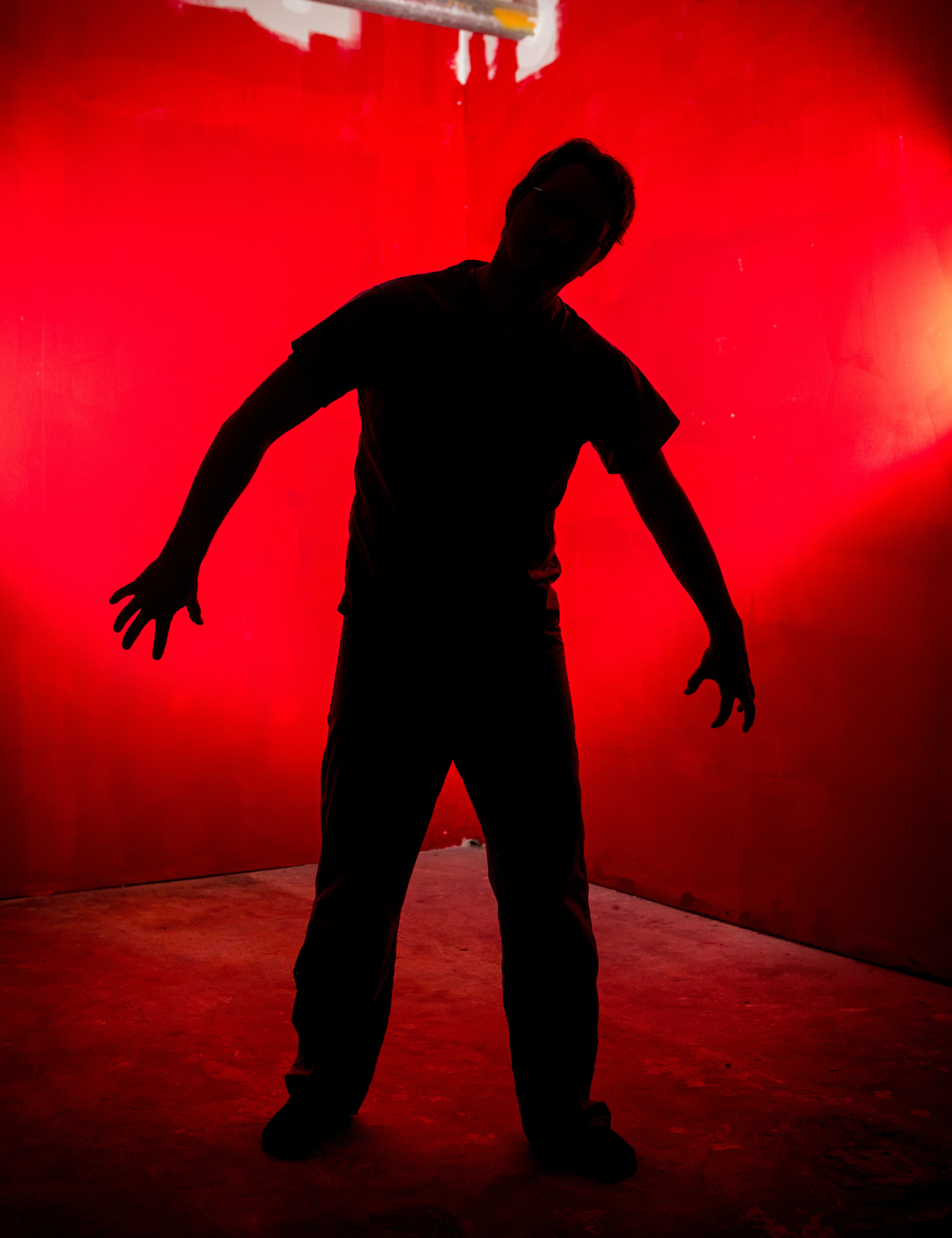 An actor gets into character before the start of “Trapped in <br/>a Room With a Zombie.”