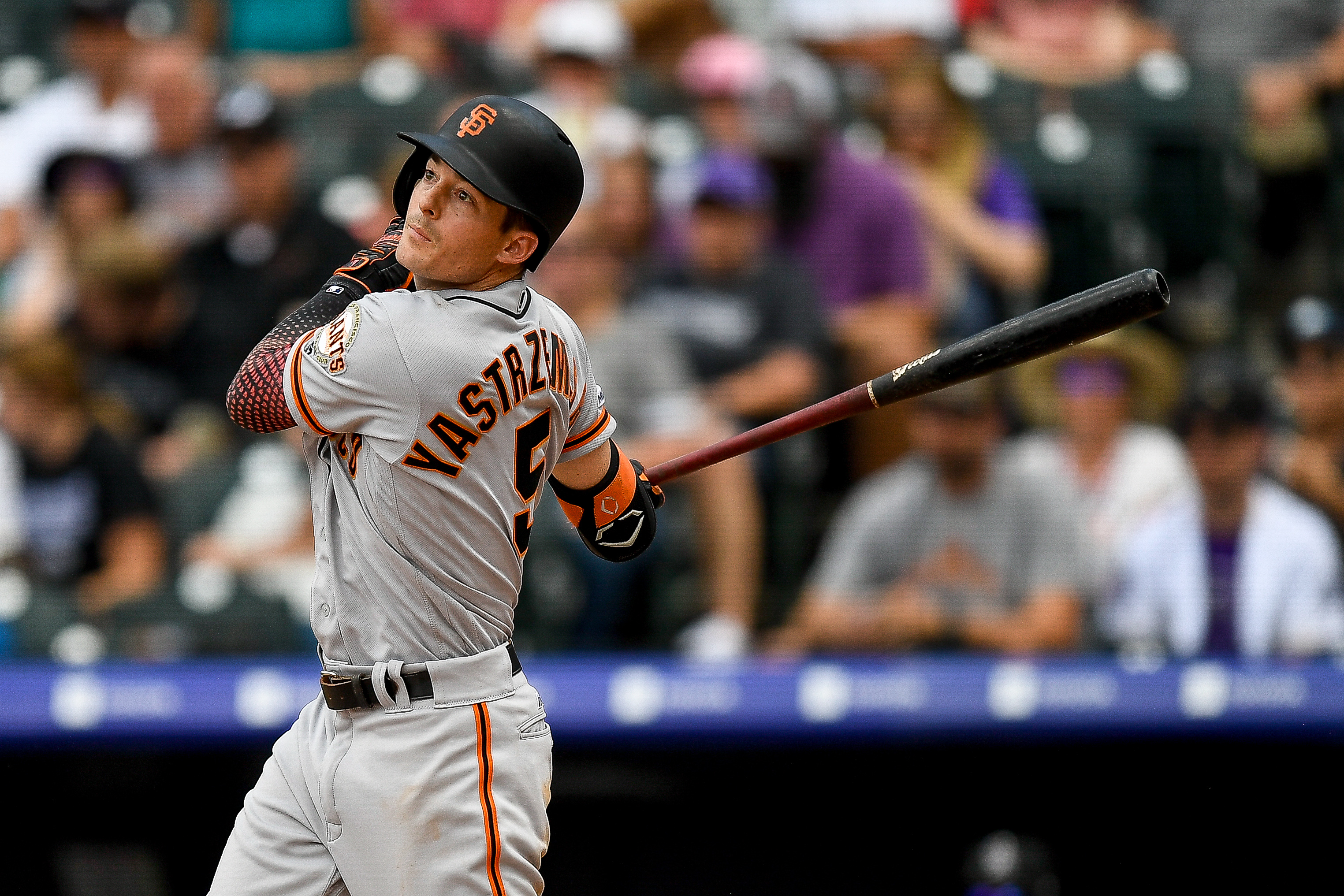 Like his famous grandfather, Mike Yastrzemski bats lefthanded, so he will stand in the same batter’s box at Fenway Park.