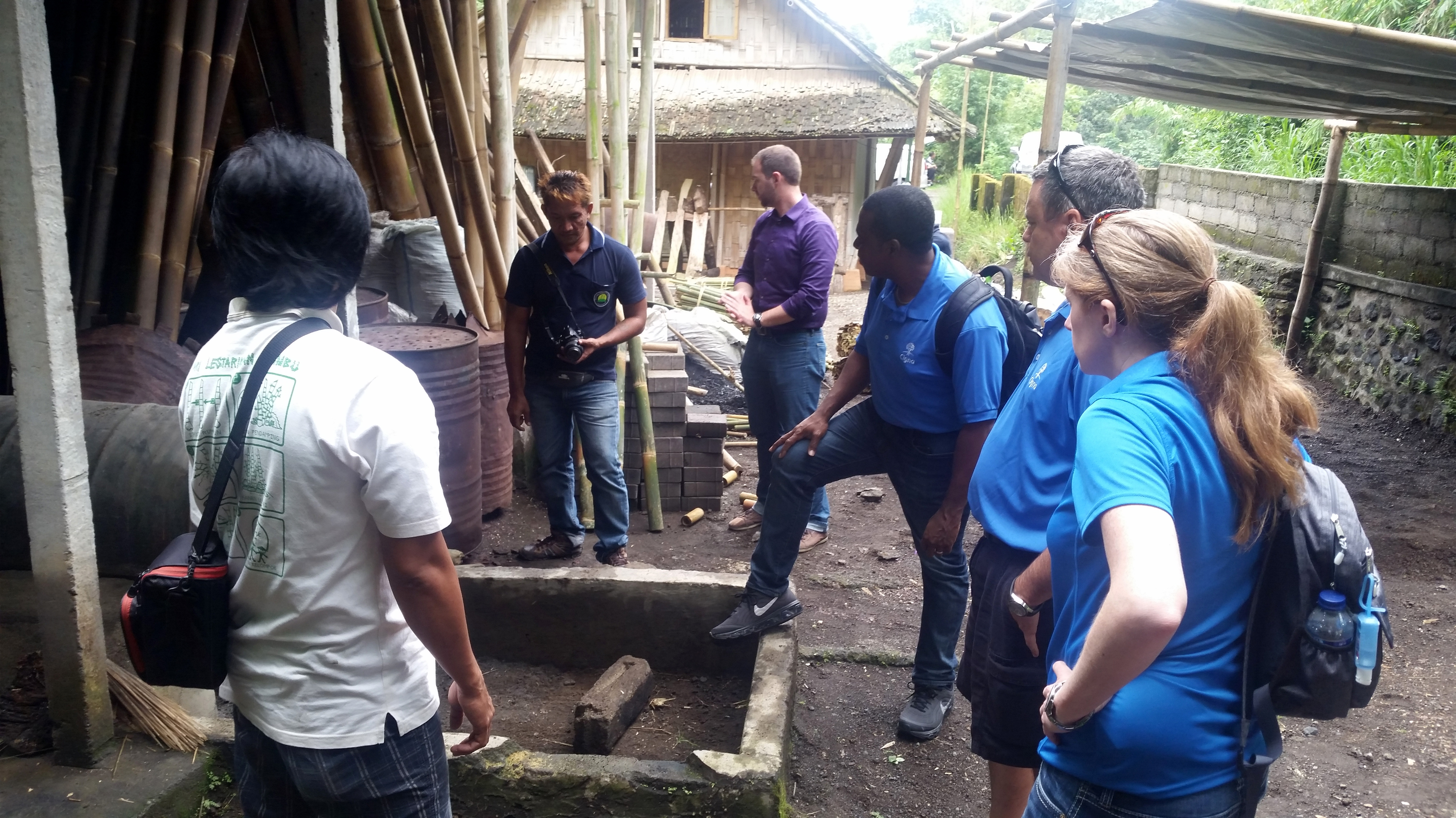 Cigna employees toured a bamboo factory.