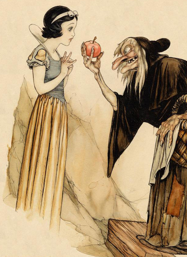 Watercolor from “Snow White and The Seven Dwarfs.”