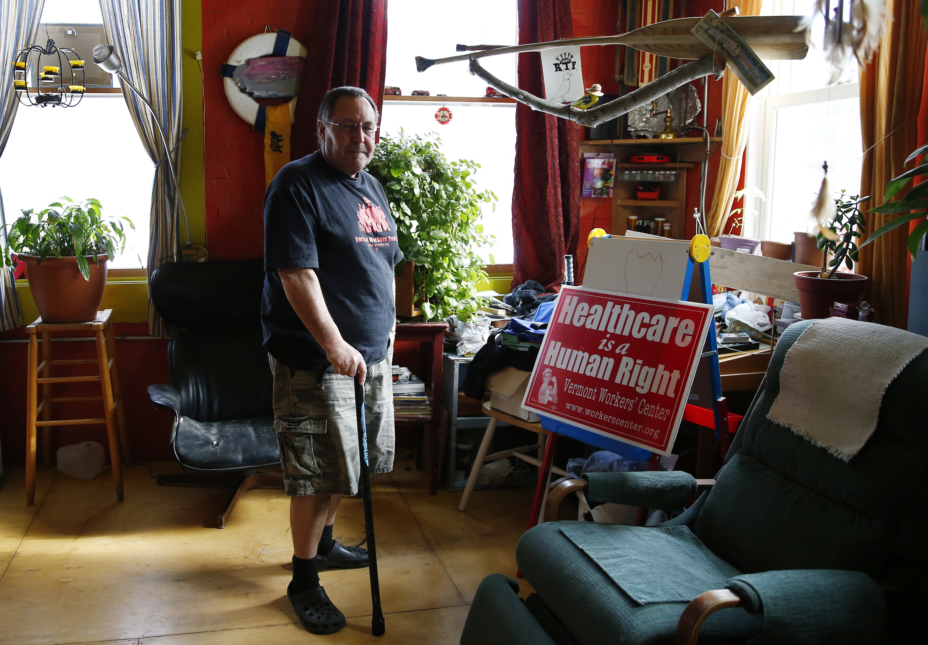 Stauch Blaise, 59, a former landscaping firm owner who is now disabled, said health care is “an issue of human rights and justice.”