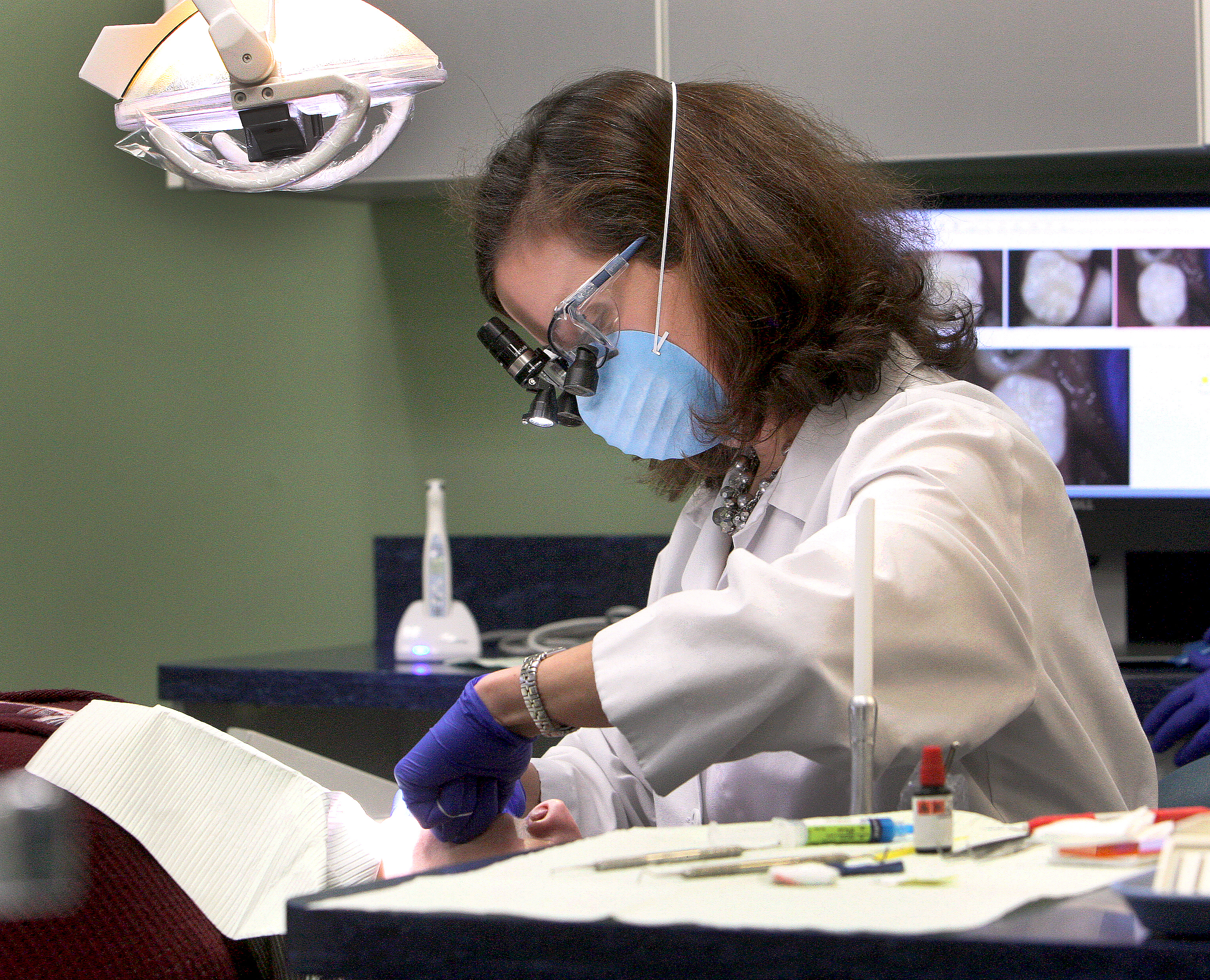 Dentist Dr. Cara Lund in her Stoneham office.