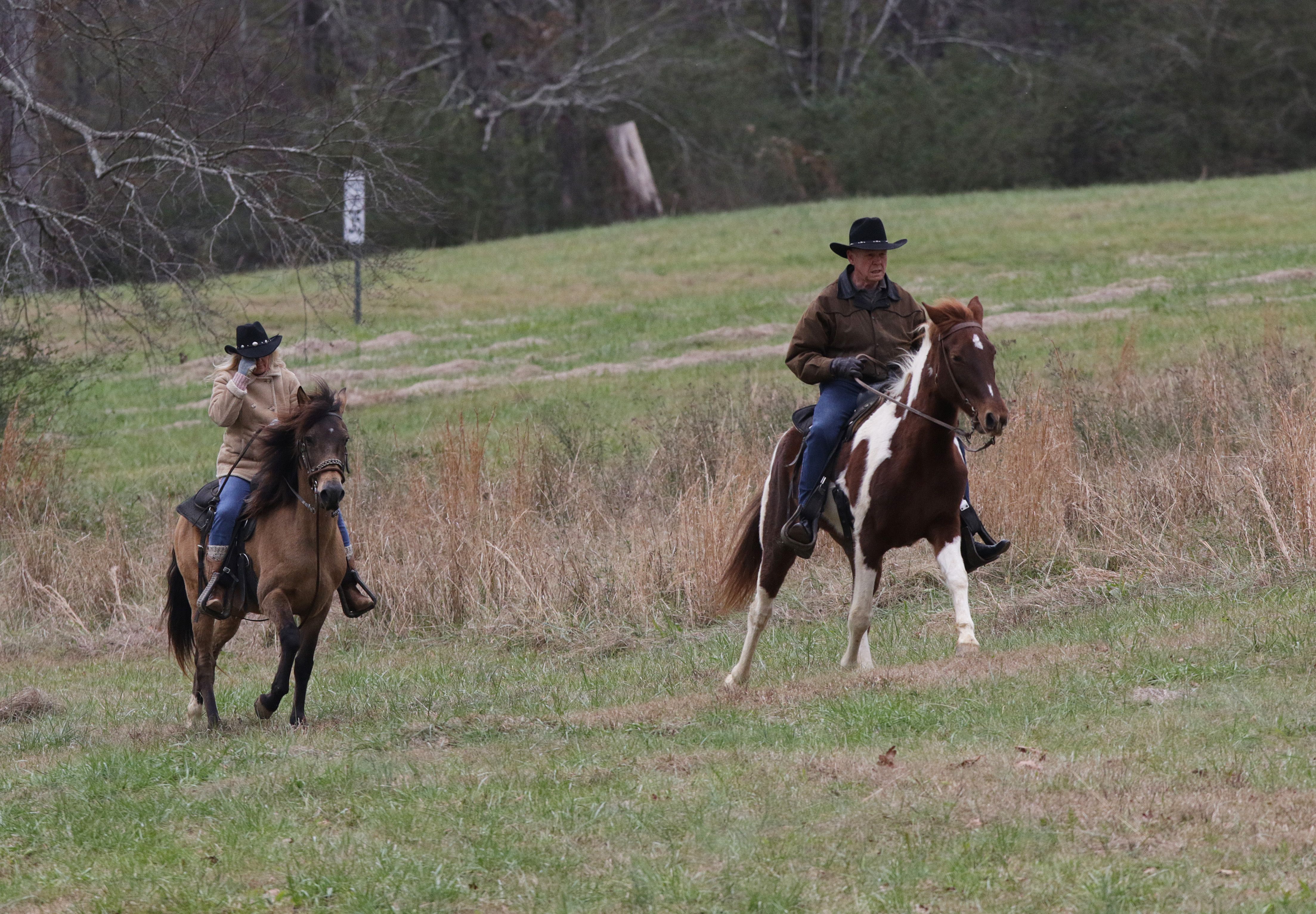 Kayla and Roy Moore rode on horseback to vote in Gallant, Ala.