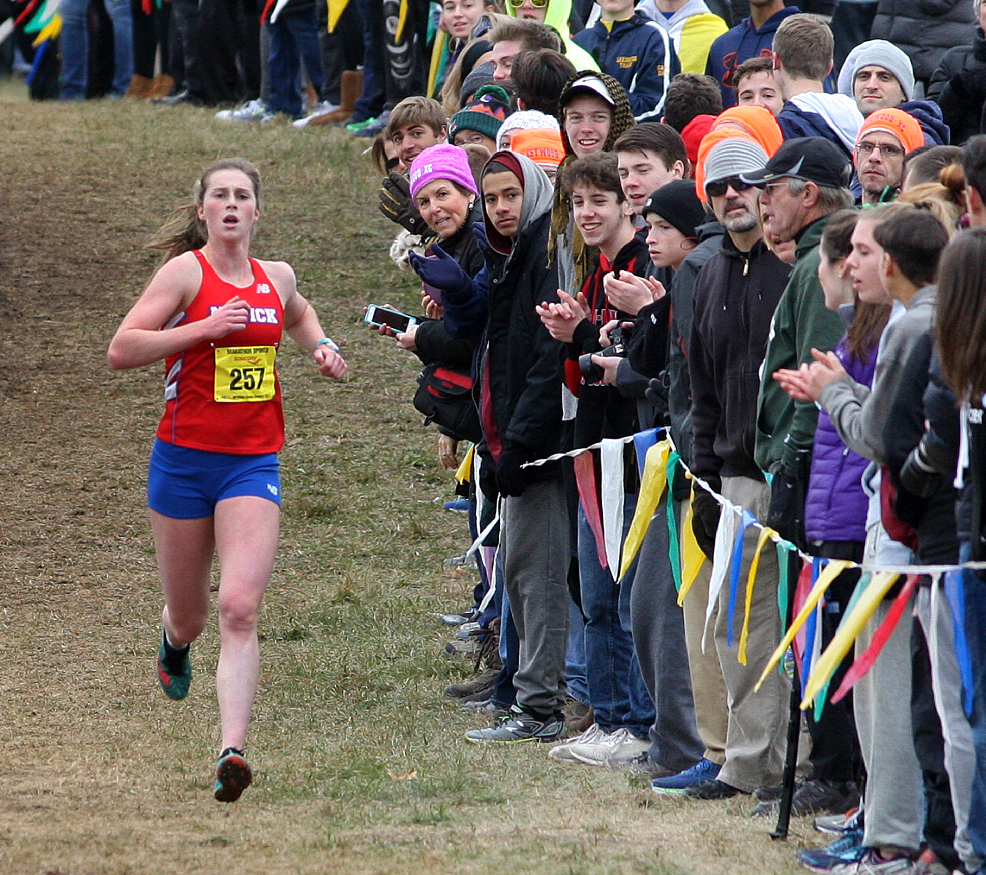 Natick’s Grace Connolly had the course to herself — except for the fans.