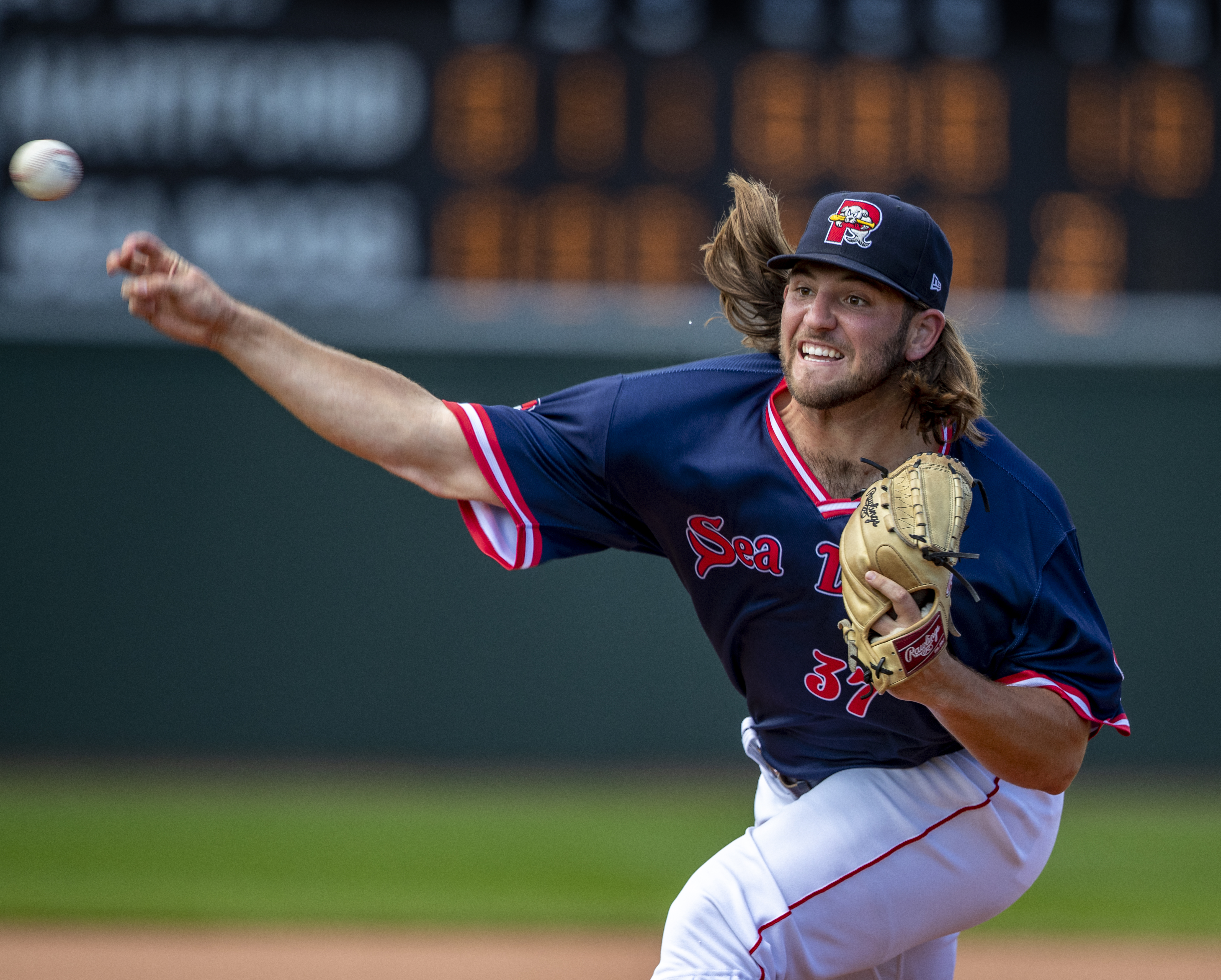 For now, Lau works out of the Sea Dogs bullpen, but he has greater aspirations.
