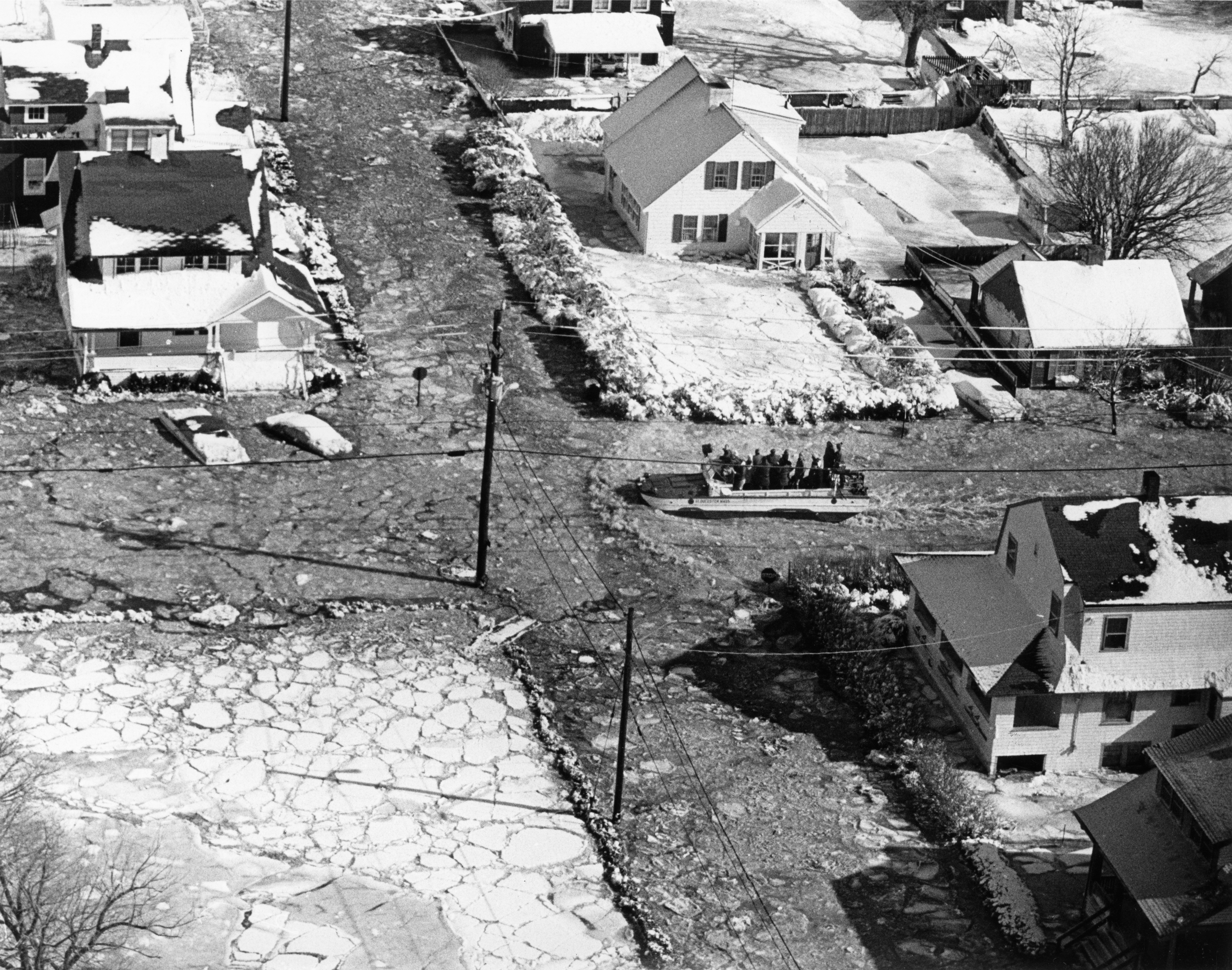 Flooded streets in Hull on Feb. 9, 1978.