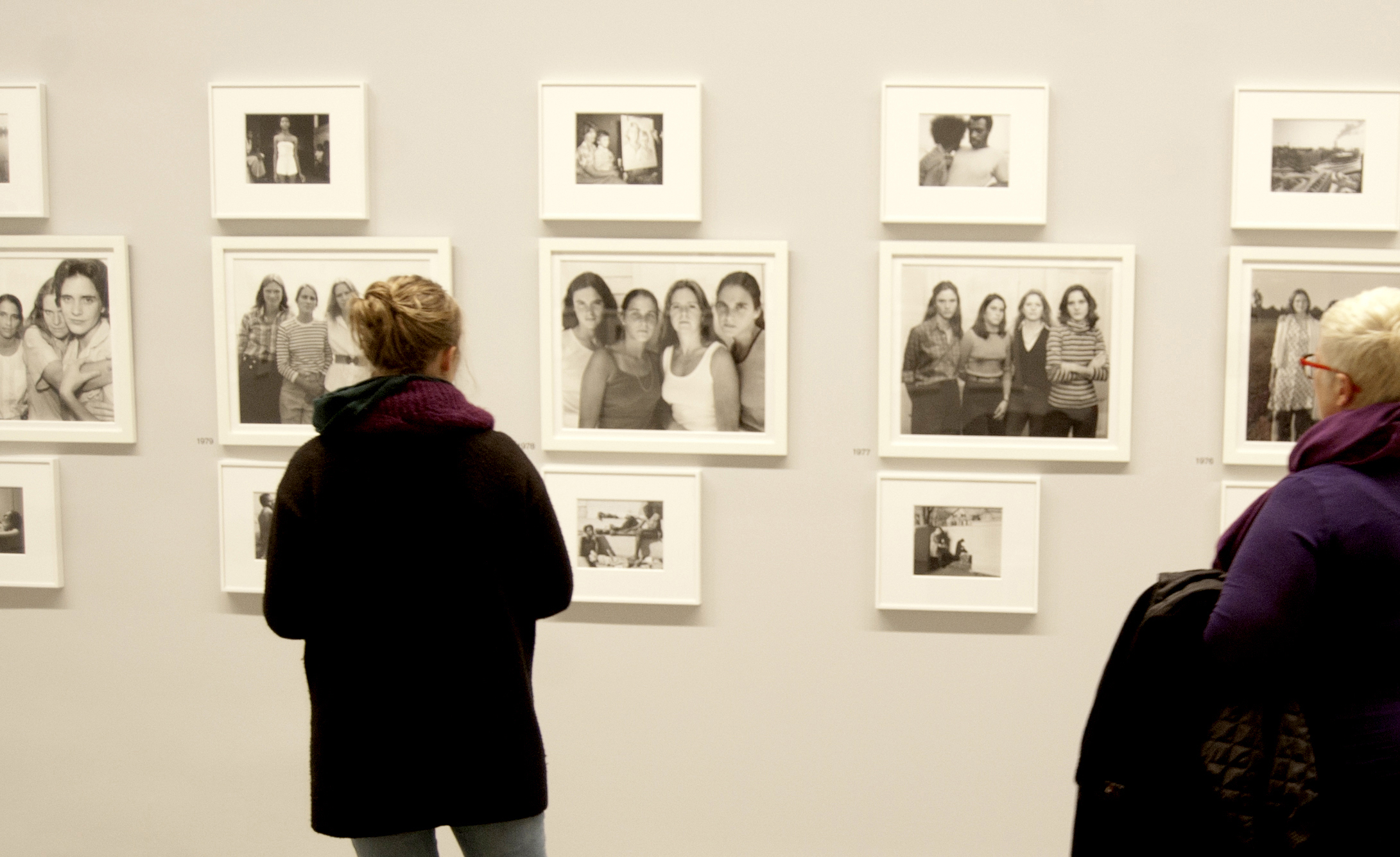 Visitors viewed the exhibition “Nicholas Nixon: Persistence of Vision” at Boston’s Institute of Contemporary Art.