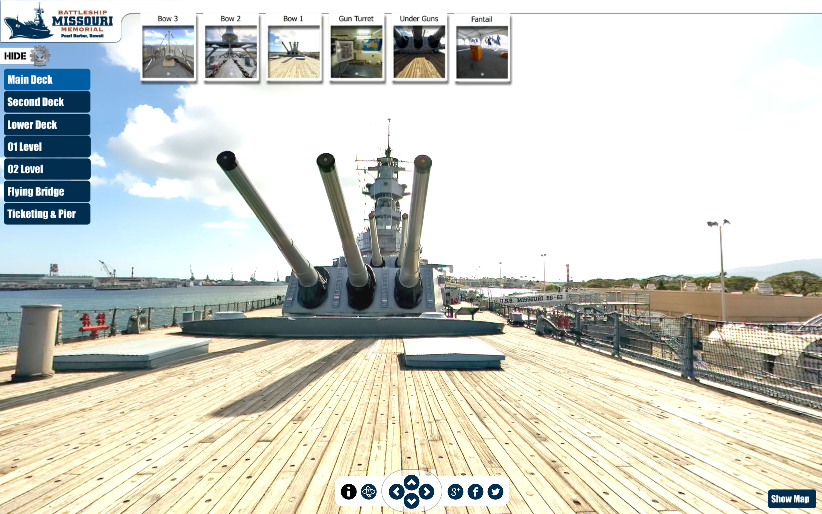 Staff at the Battleship Missouri Memorial in Oahu offer free virtual tours of this historic ship for families and students in grade 5 and above.