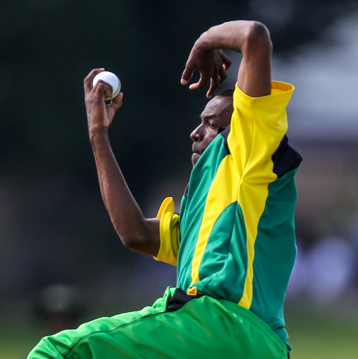 Norris Campbell wound up to make a throw.
