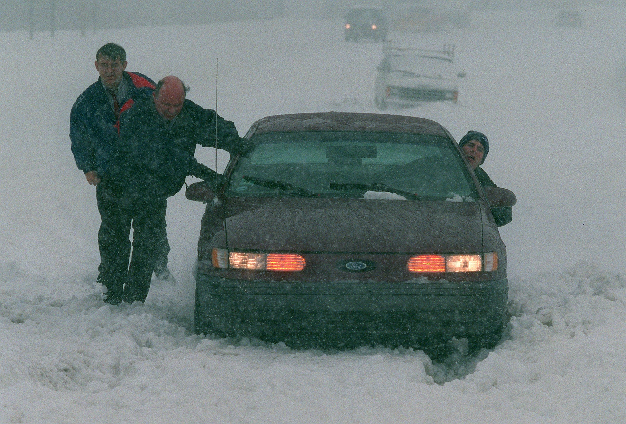 A car caught on 128 in Braintree.