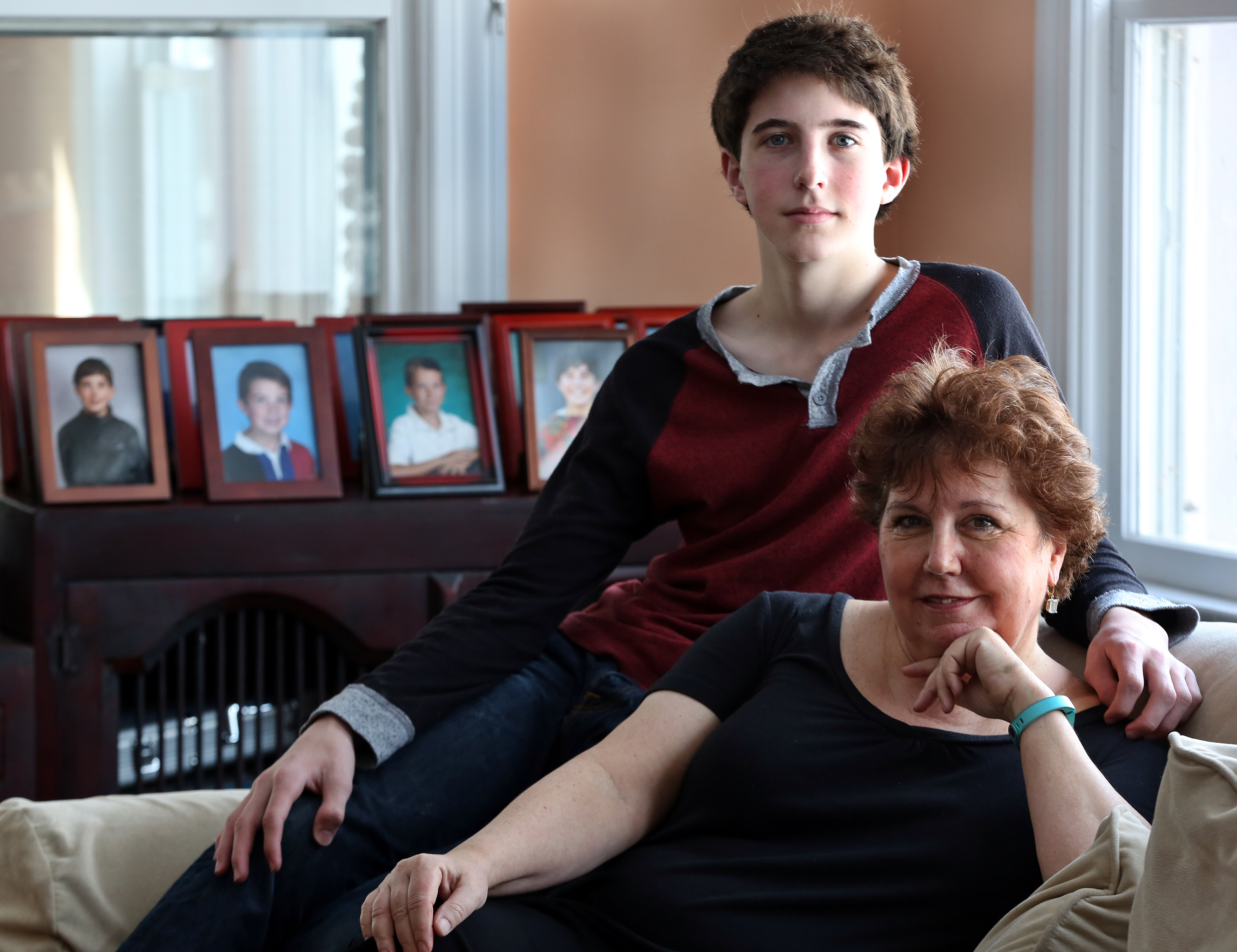 Cooper and the author, Robin Schoenthaler, at home.
