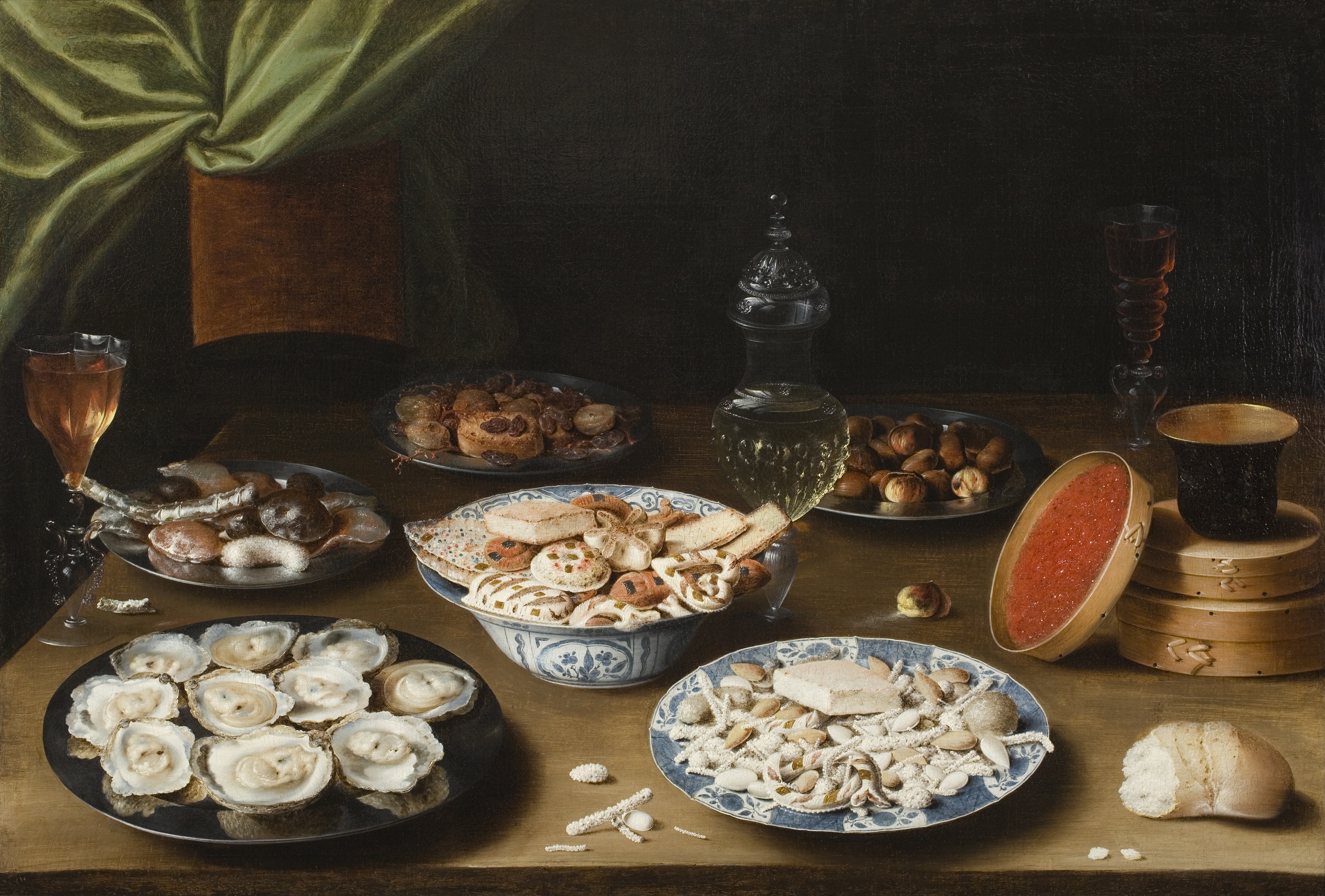 “Still Life with Various Vessels on a Table” by Osias Beert.