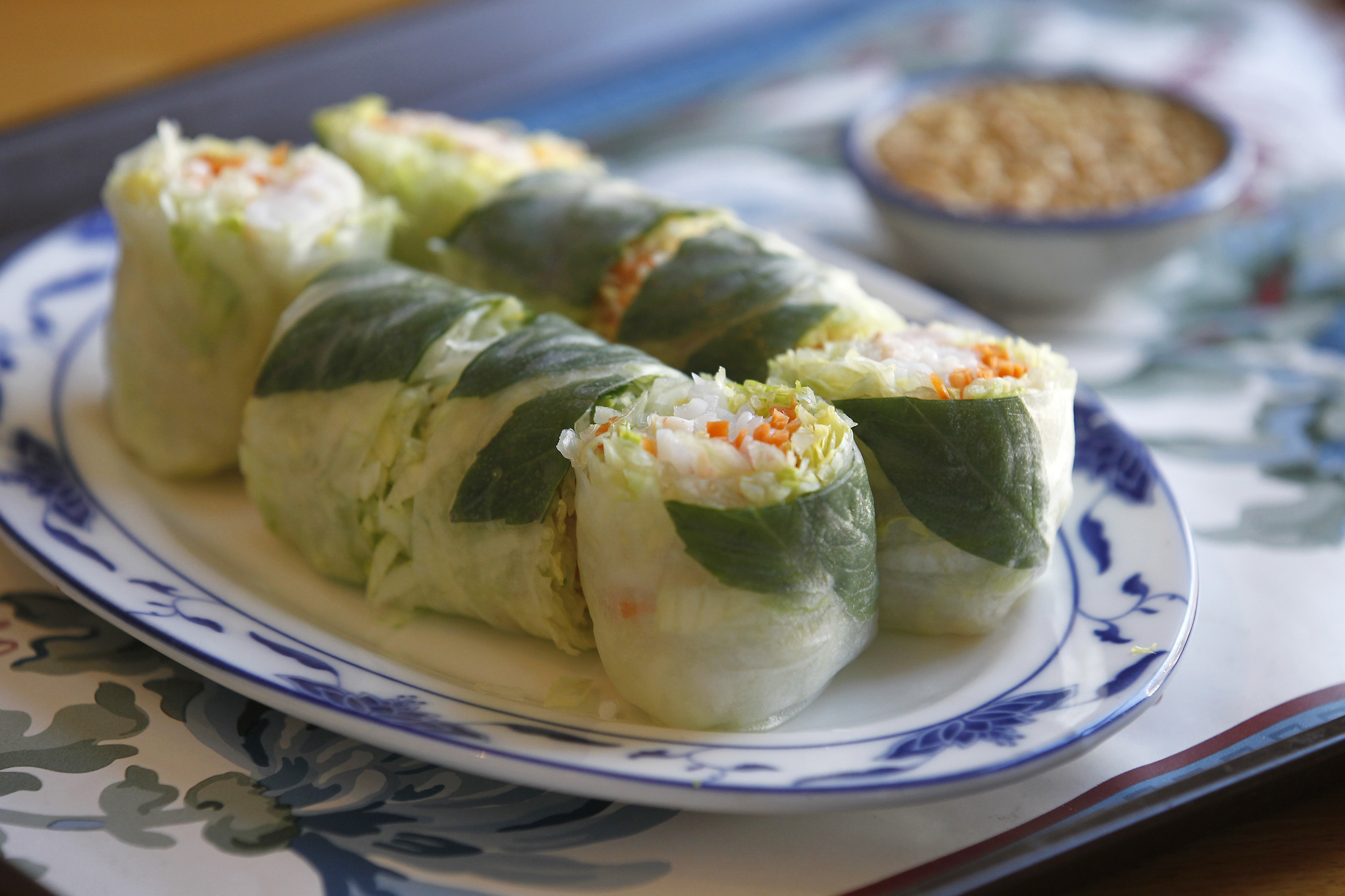 Fresh roll appetizer at Cilantro Thai Cuisine in Marion. (Stew Milne for The Globe)