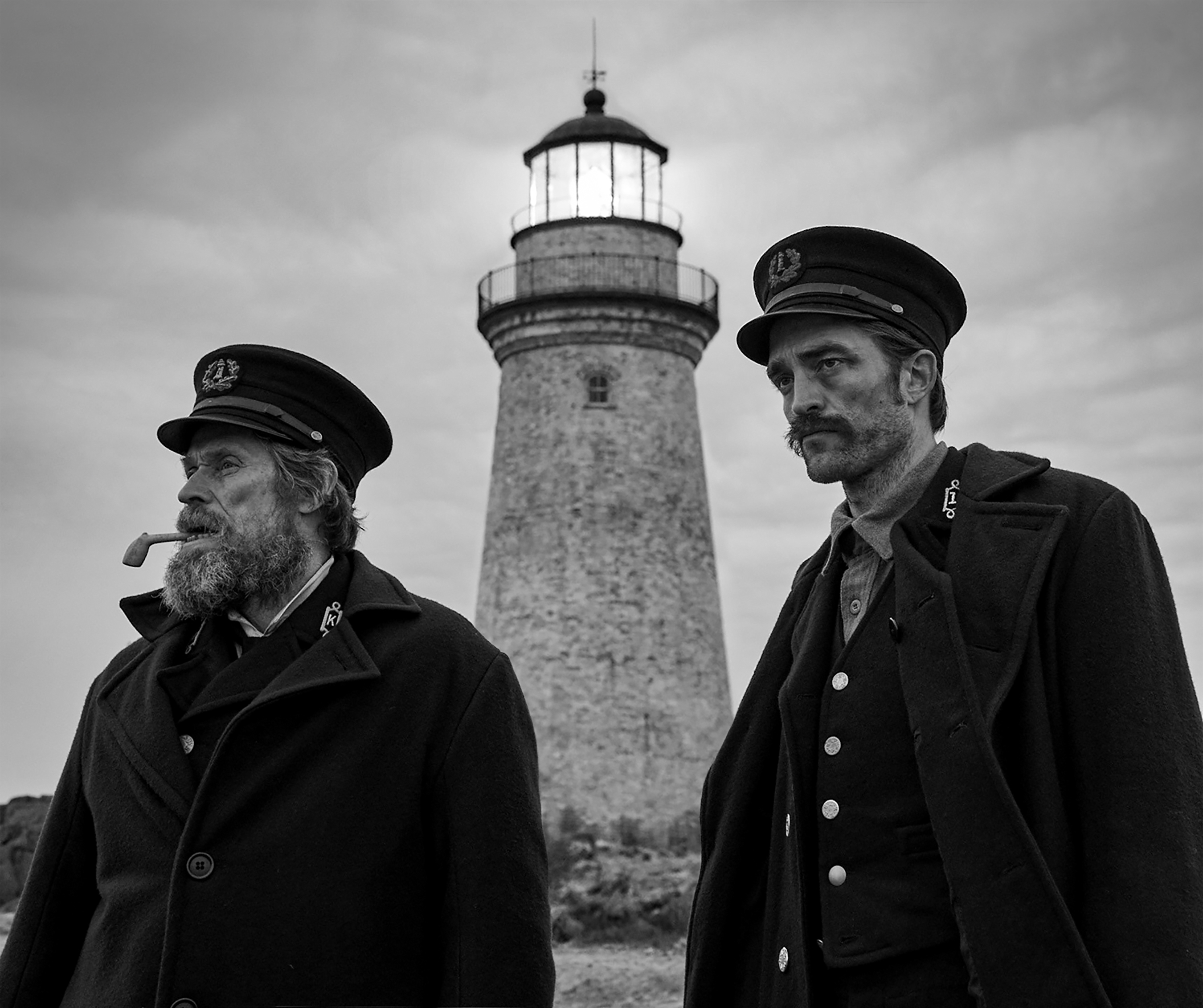 Willem Dafoe and Robert Pattinson in “The Lighthouse.”
