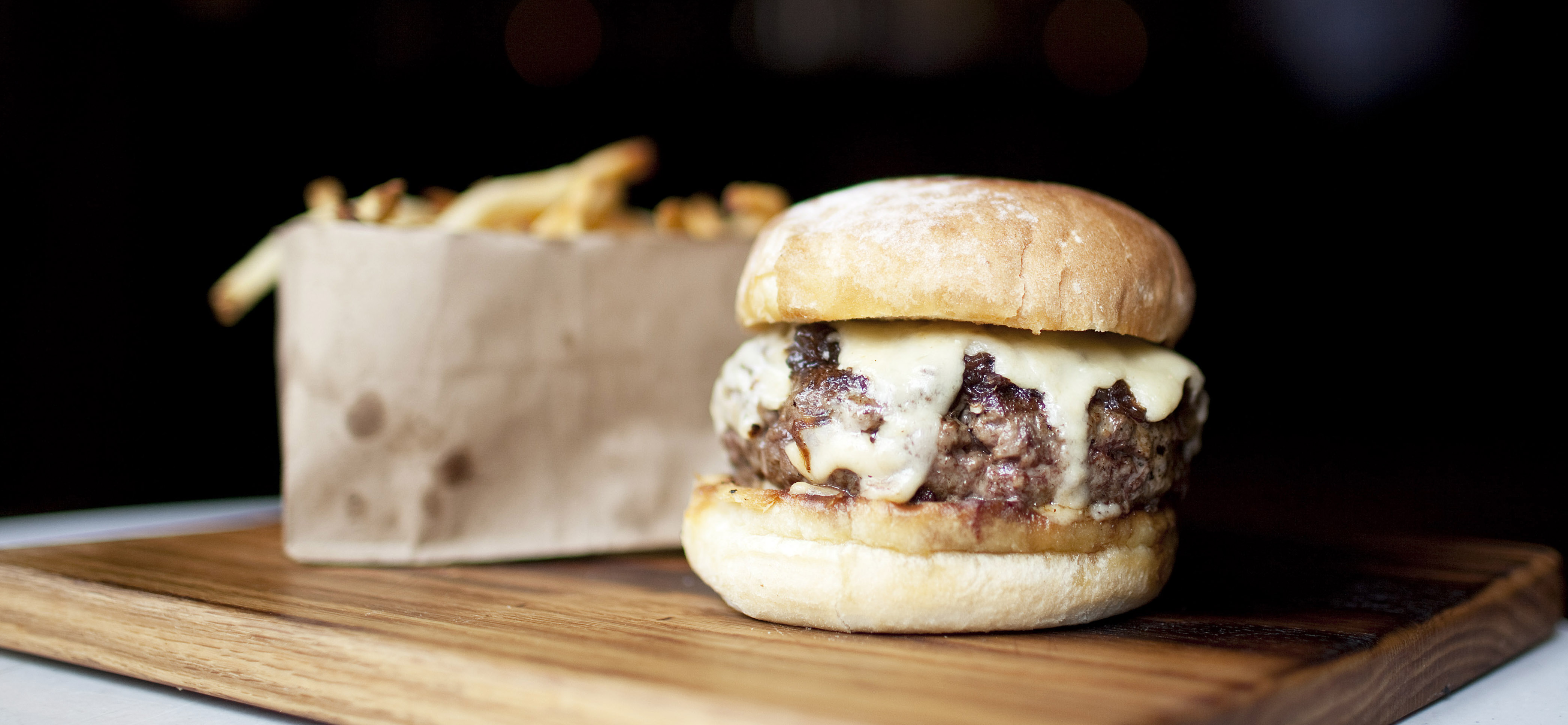 The burger at the Back Bay Social Club.